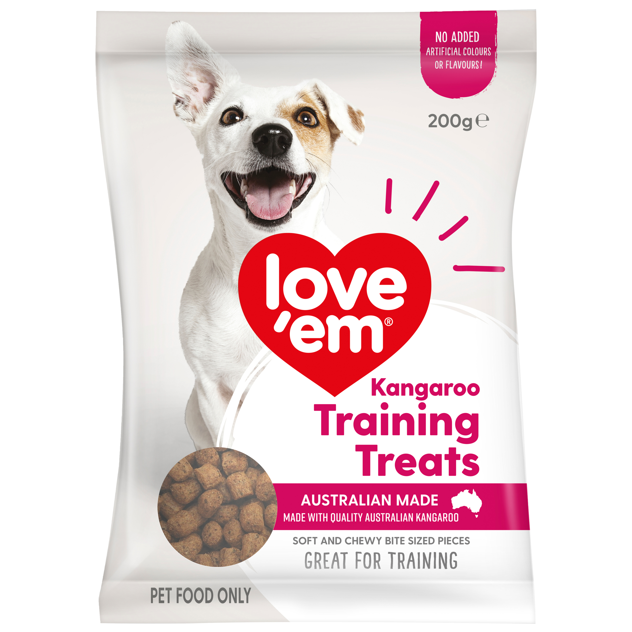Love'em Kangaroo Dog Training Treats front of pack