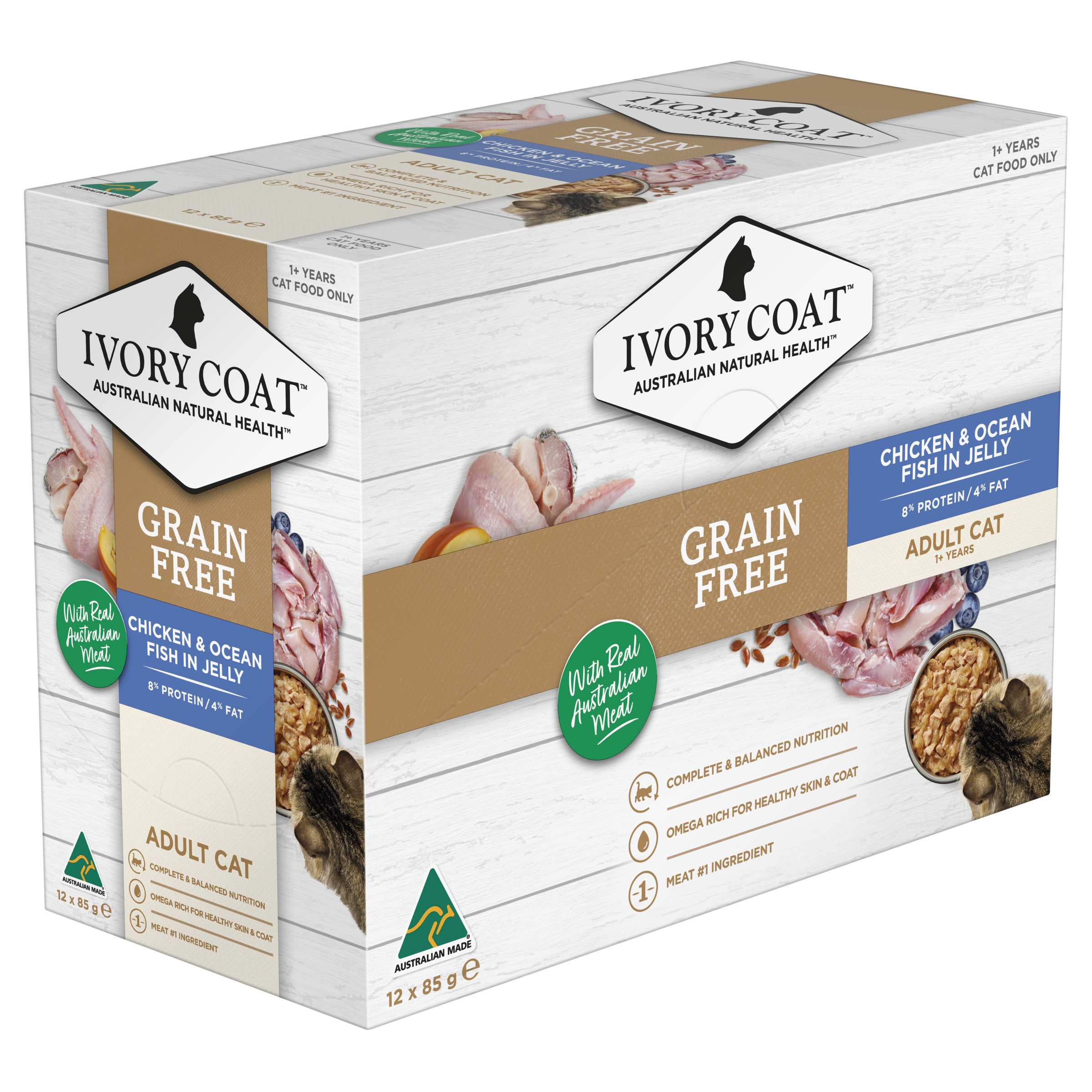 Ivory Coat Grain Free Adult Wet Cat Food Chicken & Ocean Fish in Jelly product detail 1
