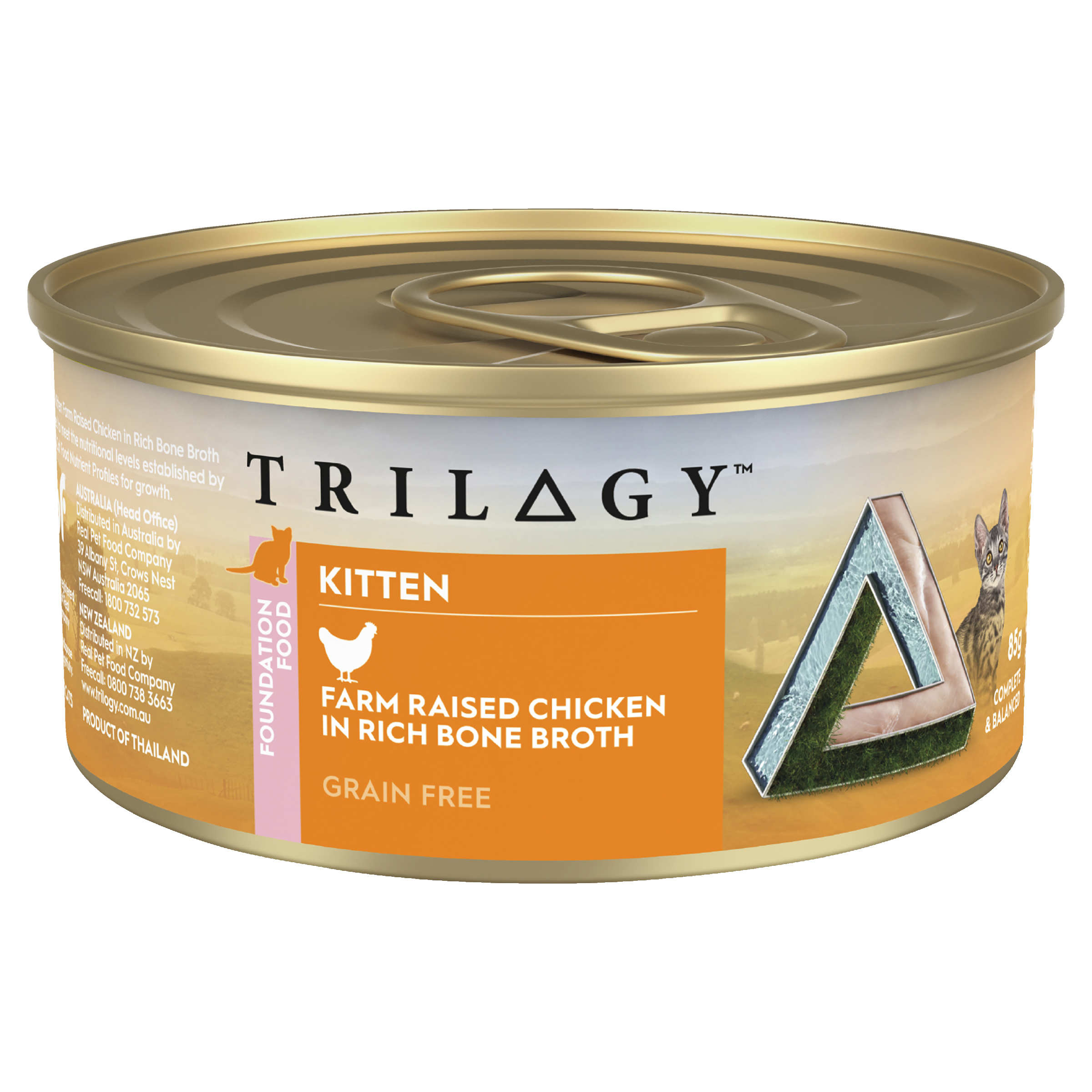 Trilogy Wet Kitten Cat Food Farm Raised Chicken in Rich Bone Broth product detail 1