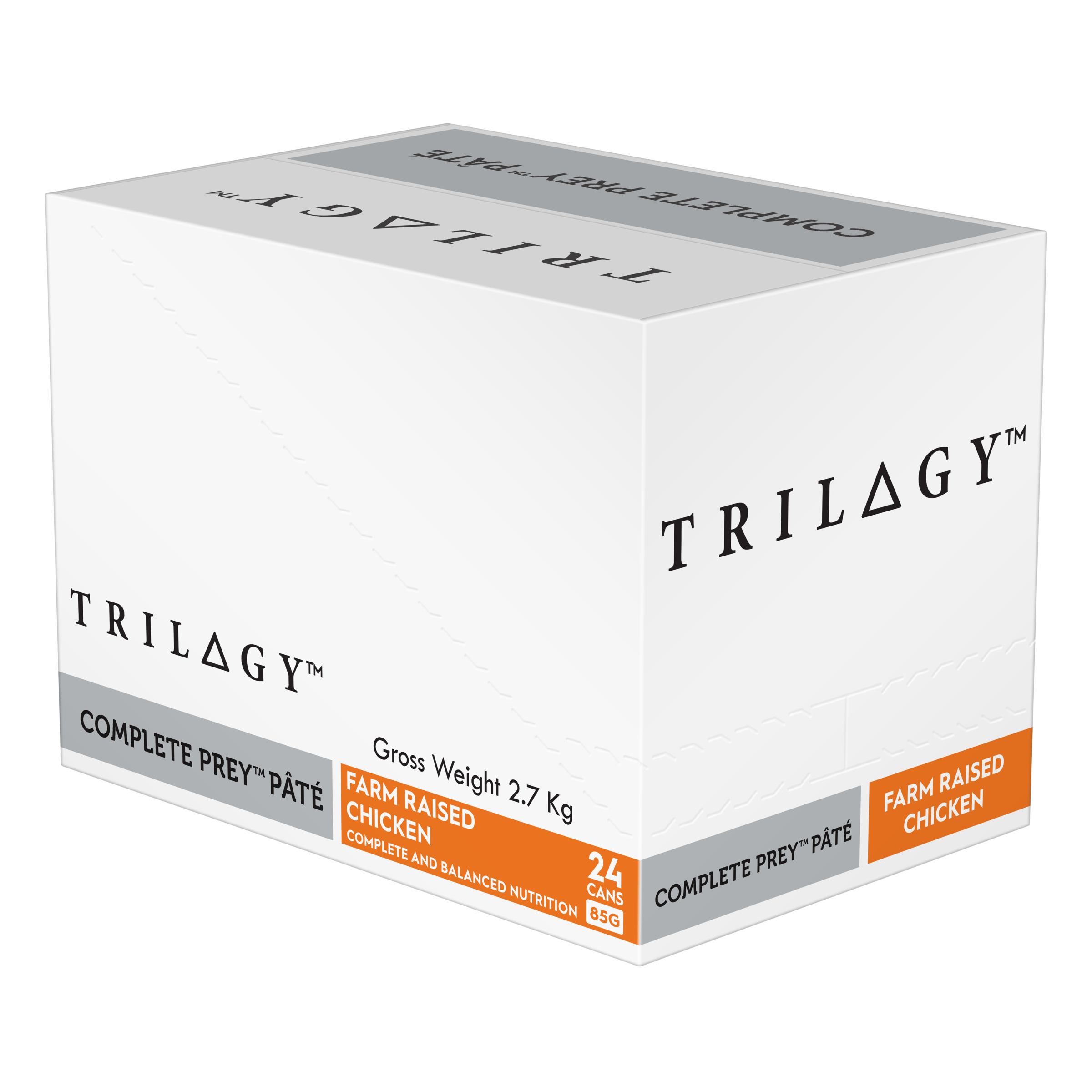 Trilogy Wet Adult Cat Food Complete Prey Pate - Farm Raised Chicken back of pack