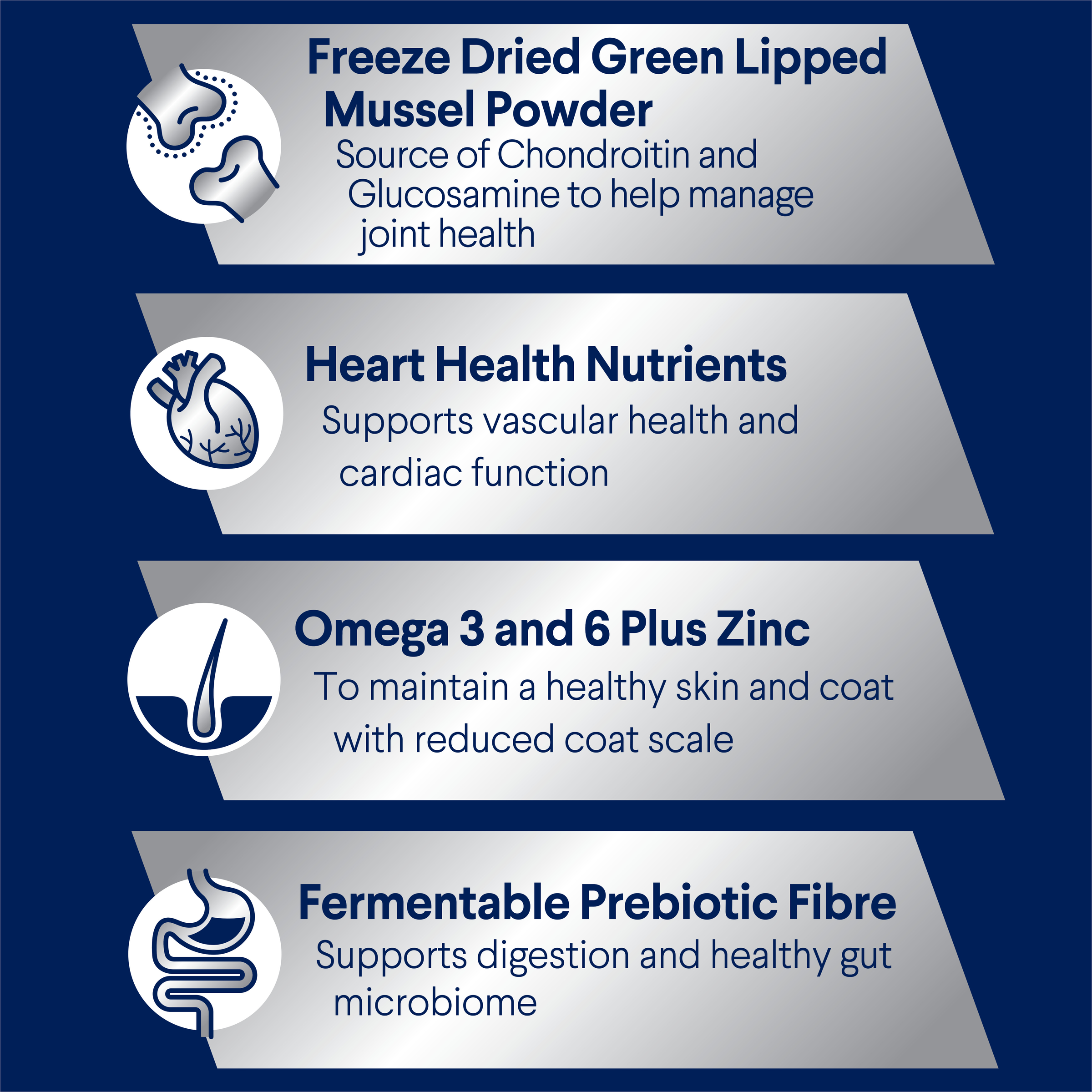 ADVANCE Adult Large Breed benefits: green lipped mussel, heart health nutrients, omega 3 and 6, prebiotic fibre