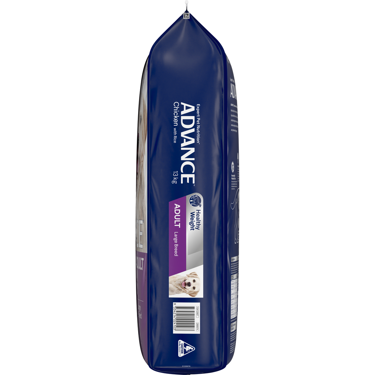 Right gusset of the ADVANCE Healthy Weight Adult Large Breed bag