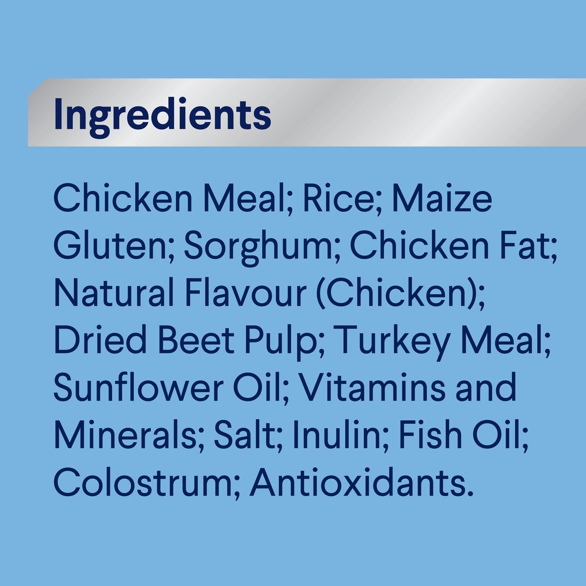 ADVANCE Puppy Medium Breed Chicken with Rice ingredients panel