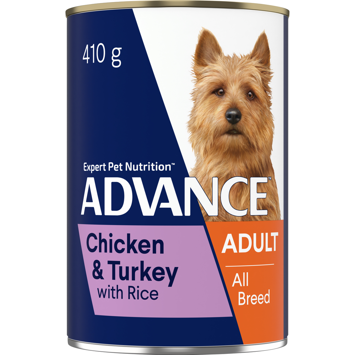 Single ADVANCE Adult Chicken and Turkey with Rice 410g can