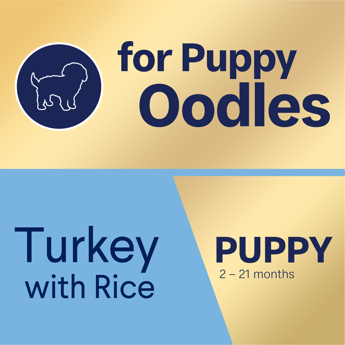 ADVANCE for Puppy Oodles Turkey with Rice pack banner graphic, 2 to 21 months