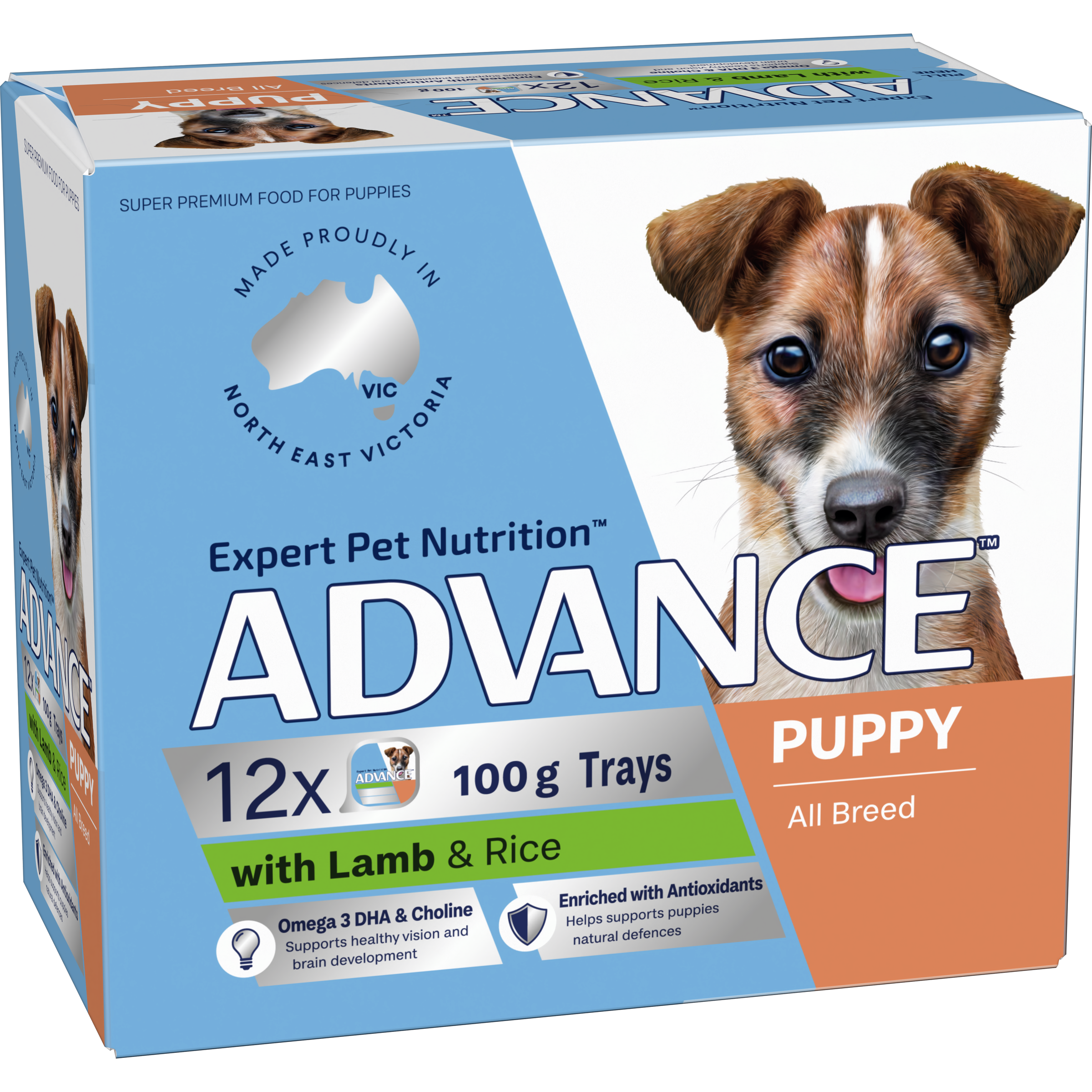 ADVANCE Puppy Single Serve Wet Dog Food Trays with Lamb & Rice pack