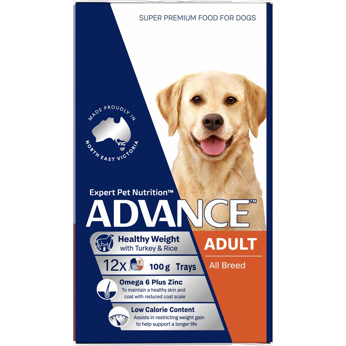 ADVANCE Healthy Weight with Turkey and Rice tray carton, alternate side view