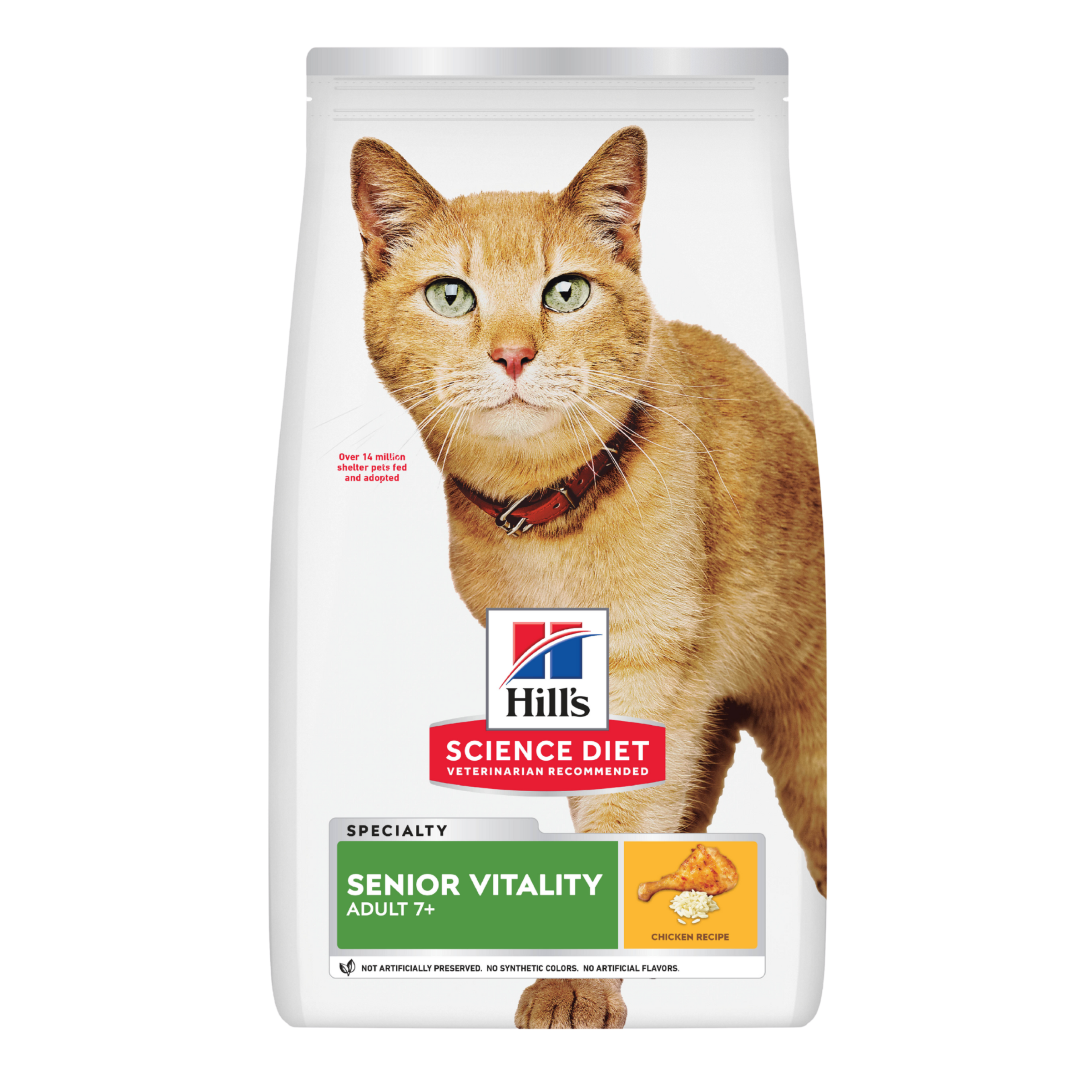 Hill's Science Diet Dry Cat Food Adult 7+ Senior Vitality front of pack