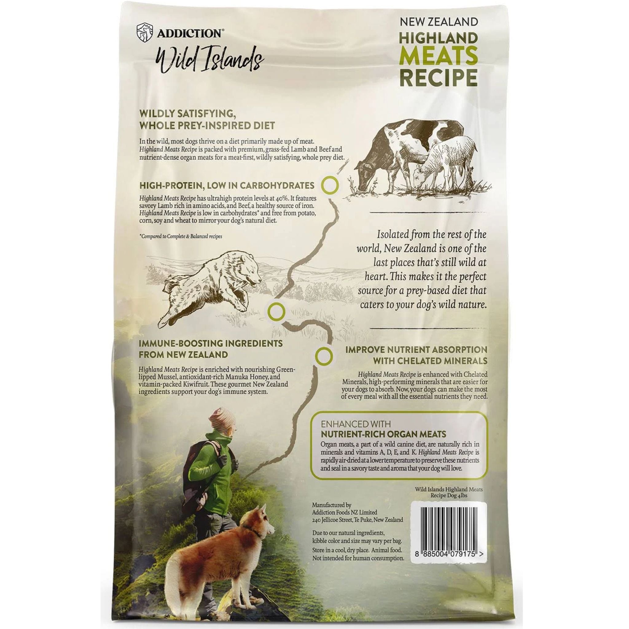 ADDICTION Wild Islands Highland Meats Grass-Fed Beef & Lamb Recipe Dry Dog Food