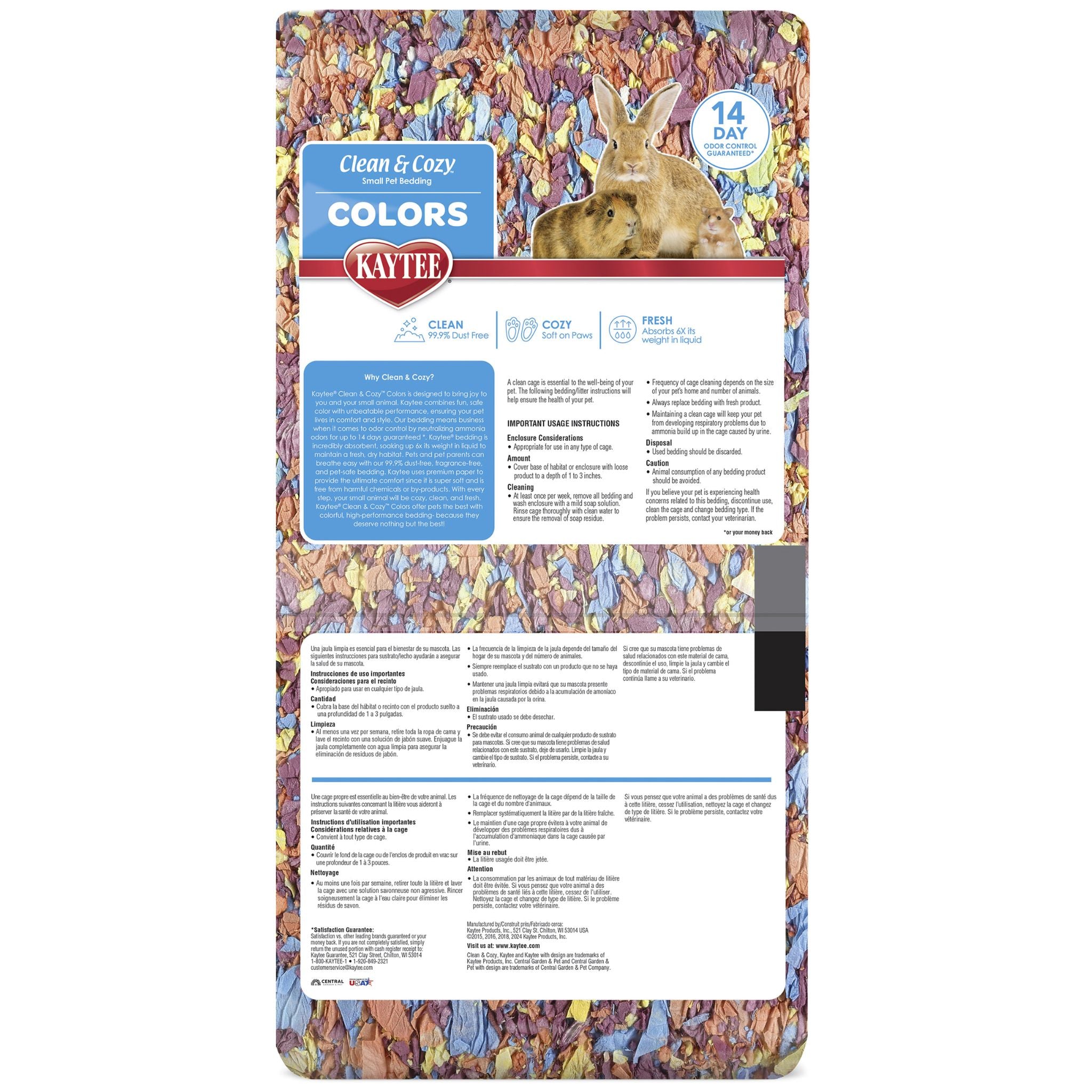 Kaytee Clean & Cozy Colors Kaleidoscope Bedding