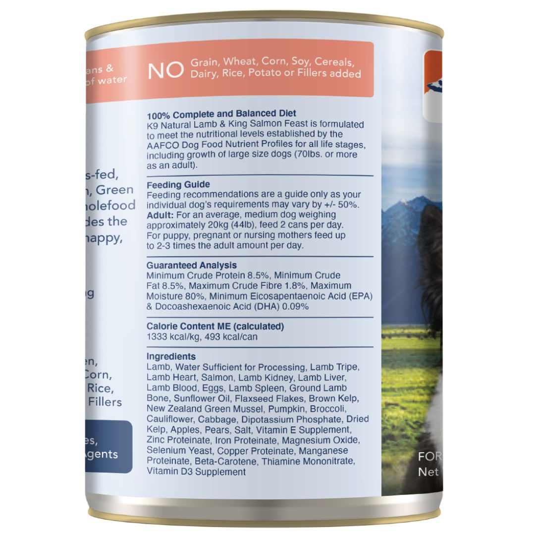 K9 Natural Canned Lamb & Salmon Feast
