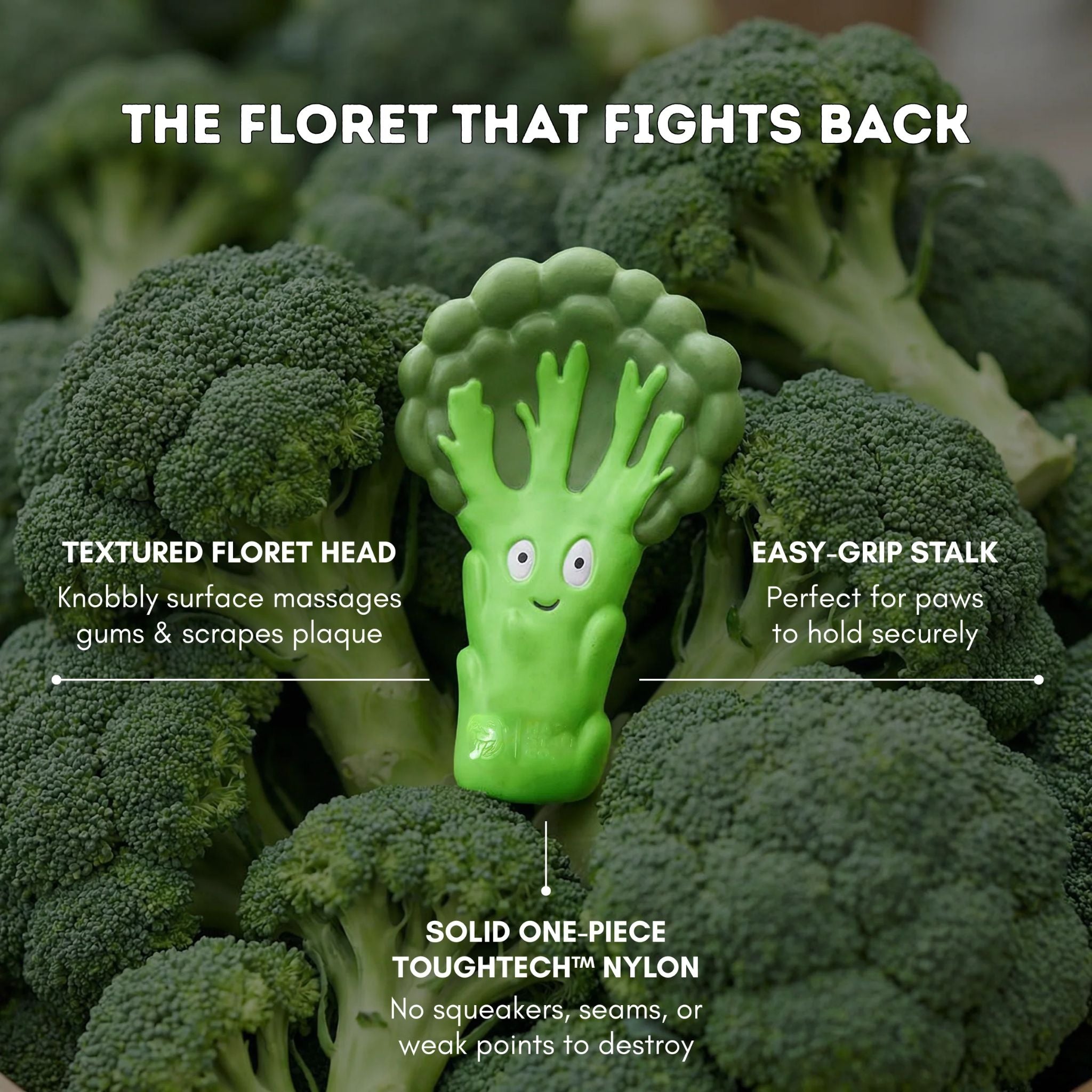 Happy Staffy Co Broccoli Crunch Dog Toy