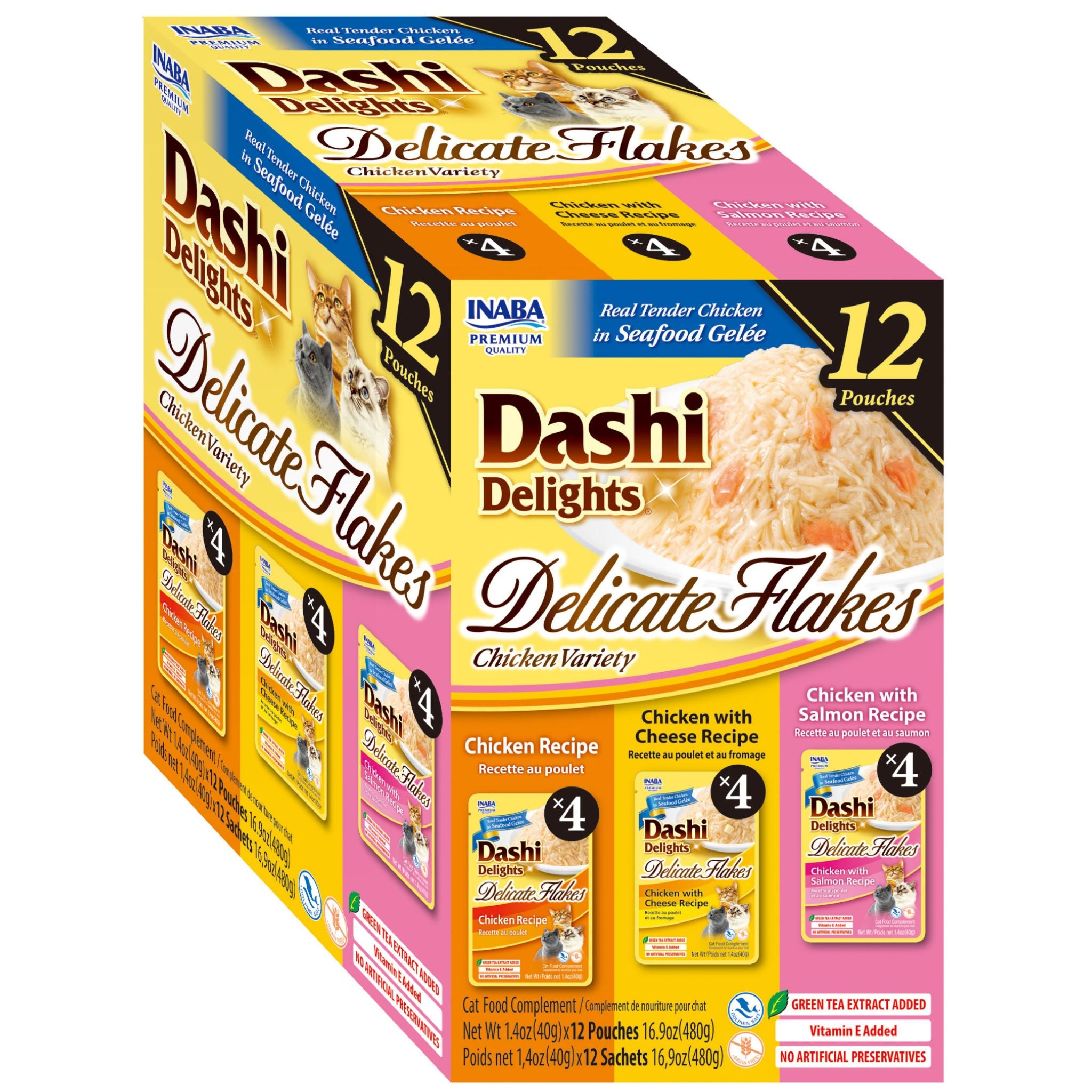 Inaba Cat Treats Dashi Delights Delicate Flakes Chicken Variety