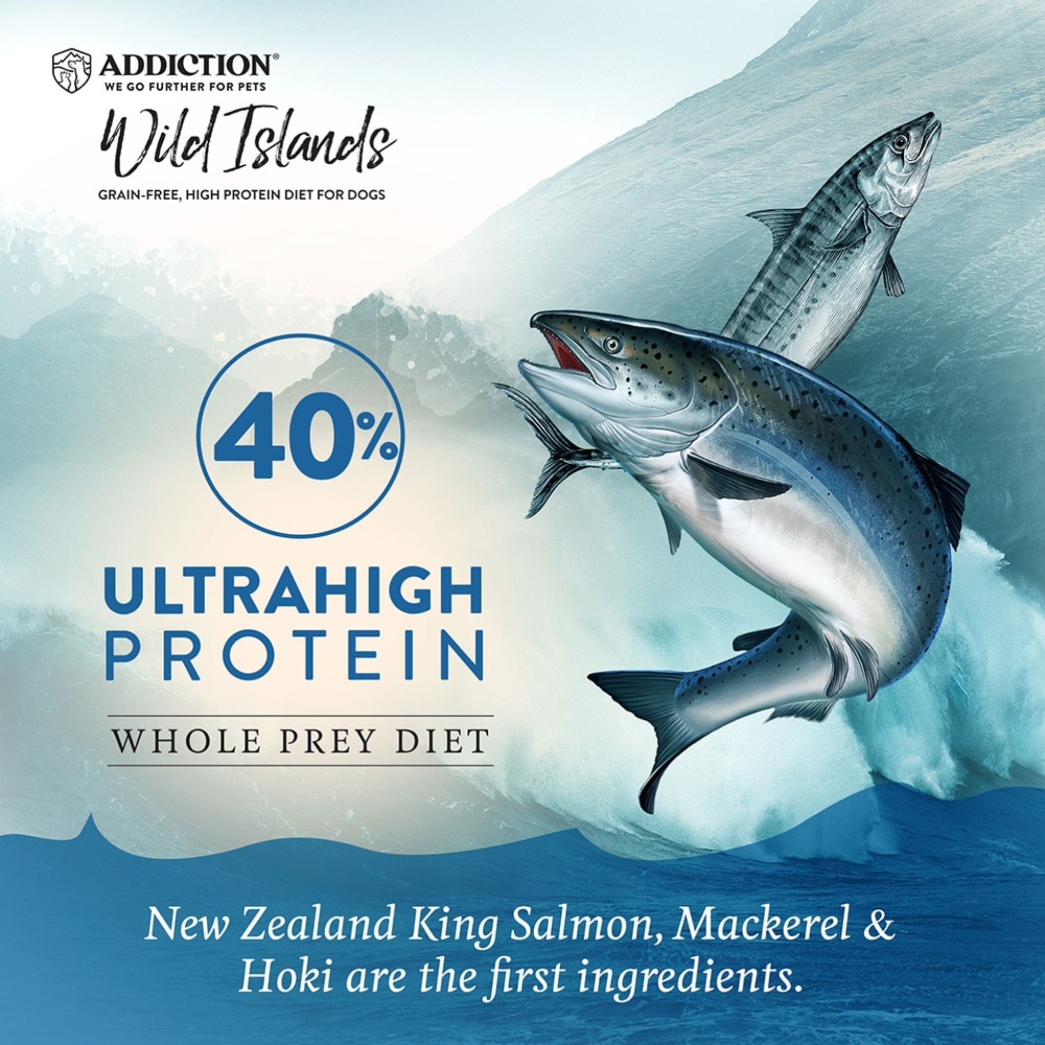 ADDICTION Wild Islands Pacific Catch Premium King Salmon Mackerel & Hoki Dry Dog Food