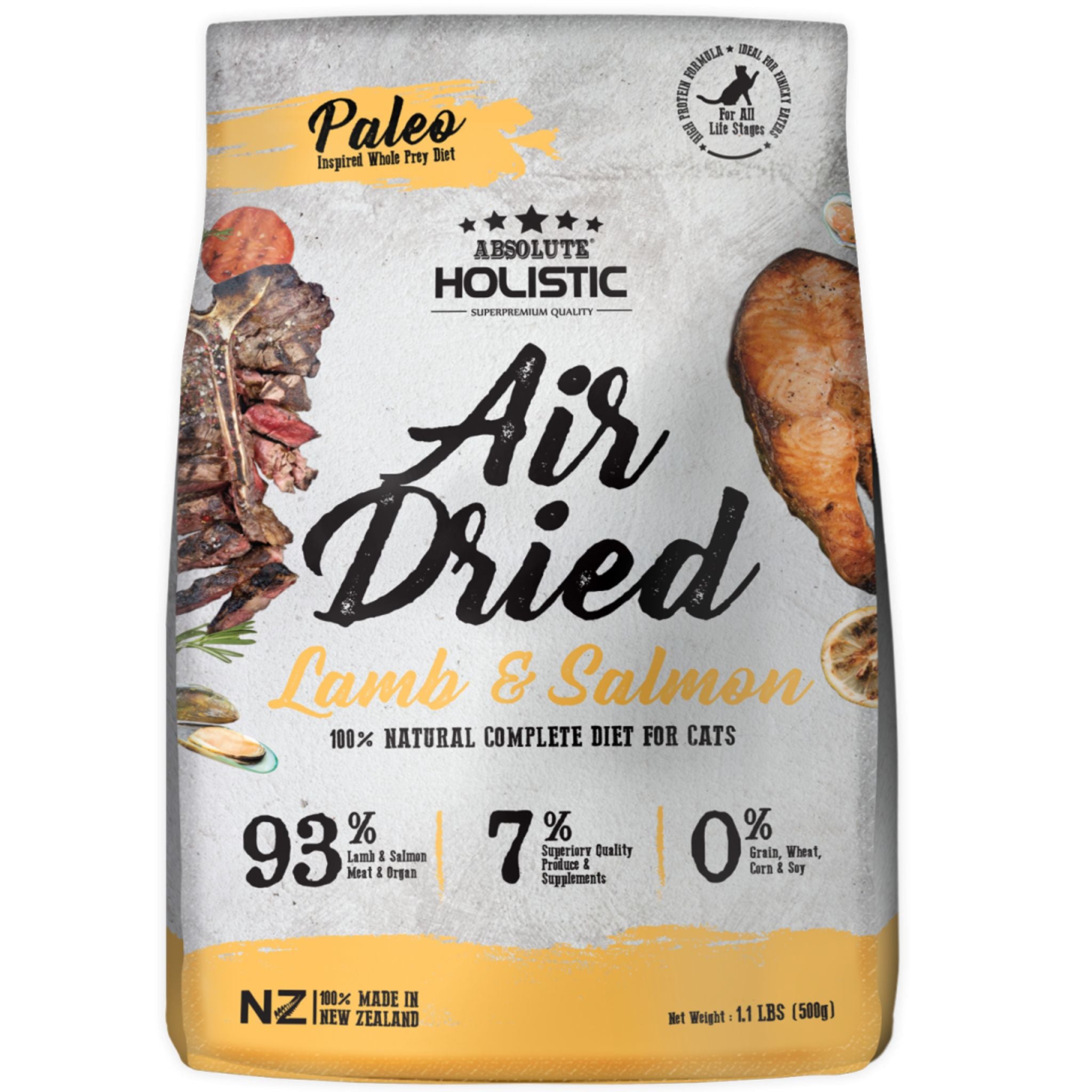 Absolute Holistic Air Dried Cat Food Lamb and Salmon