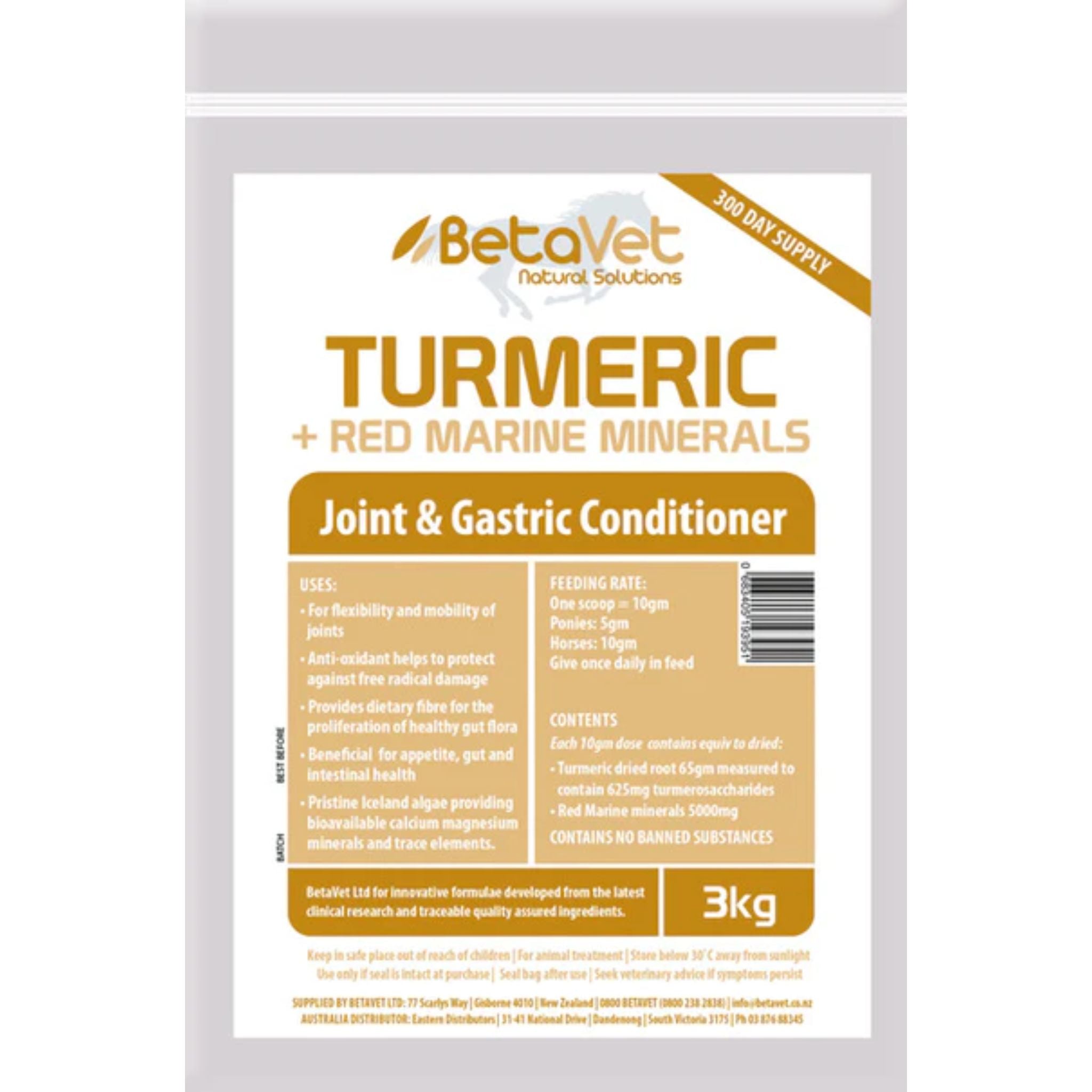 BetaVet Natural Solutions Horse Turmeric + Red Marine Minerals Joint and Gastric Conditioner