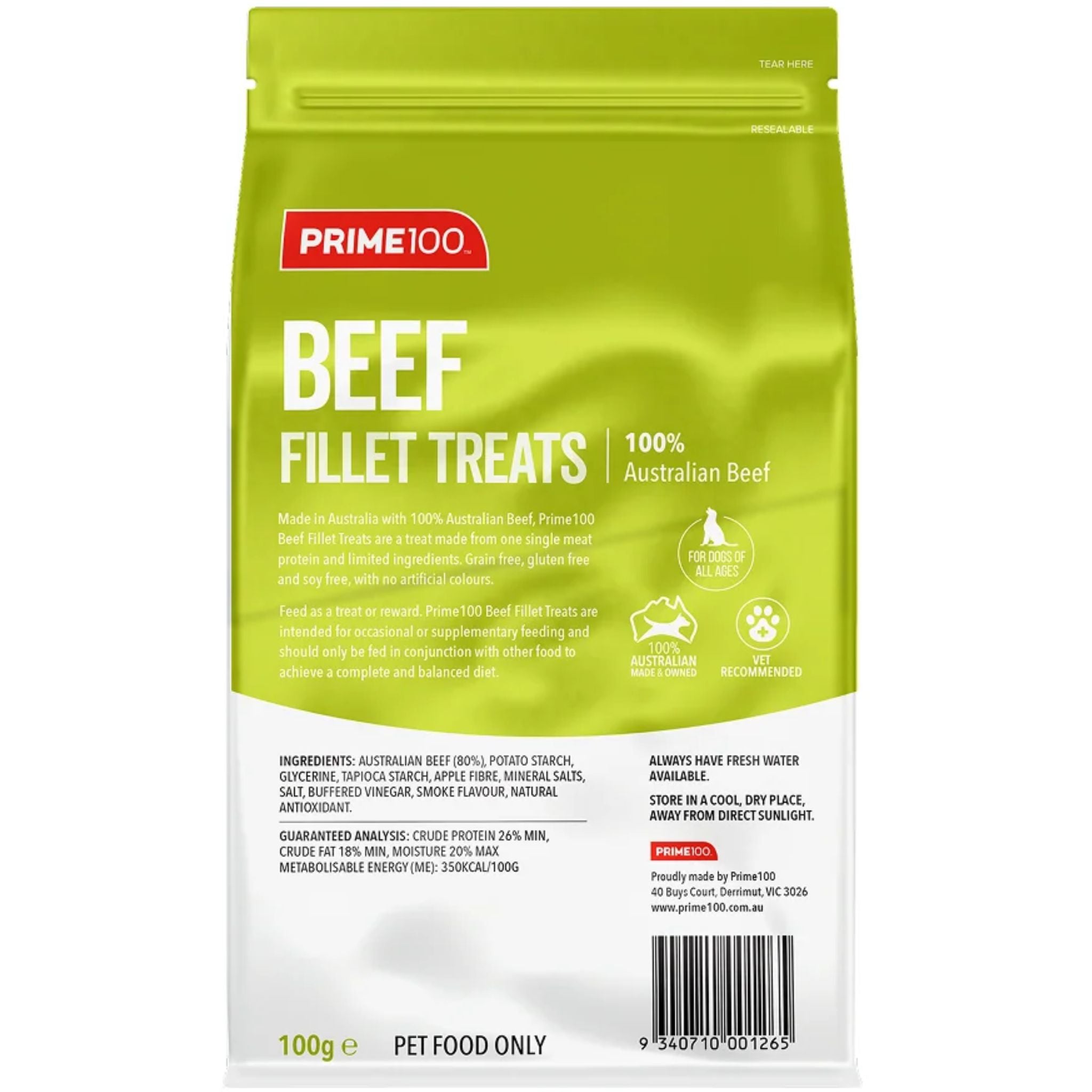Prime100 Beef Fillets Dog Treats