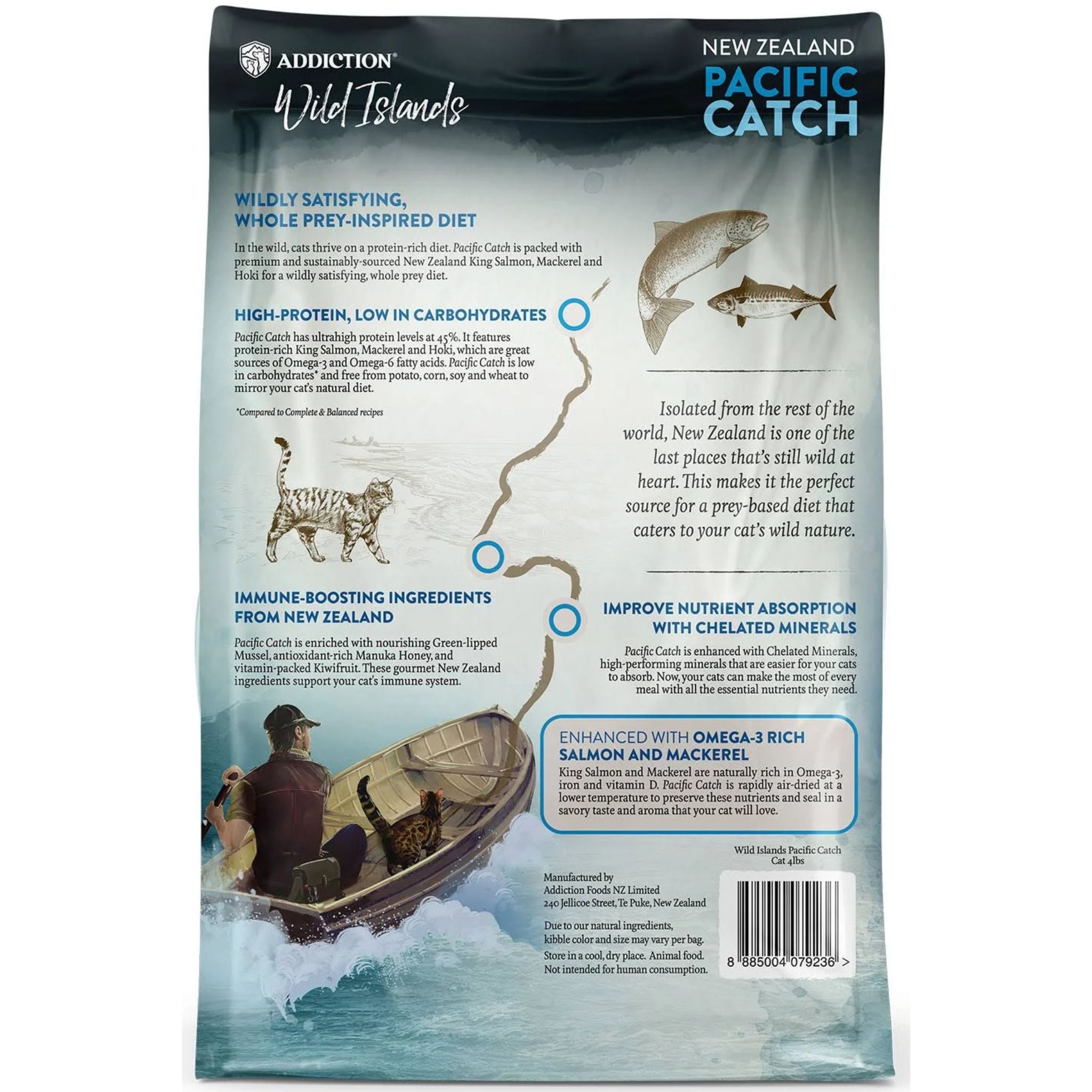 ADDICTION Wild Islands Pacific Catch Premium King Salmon Mackerel & Hoki Dry Cat Food