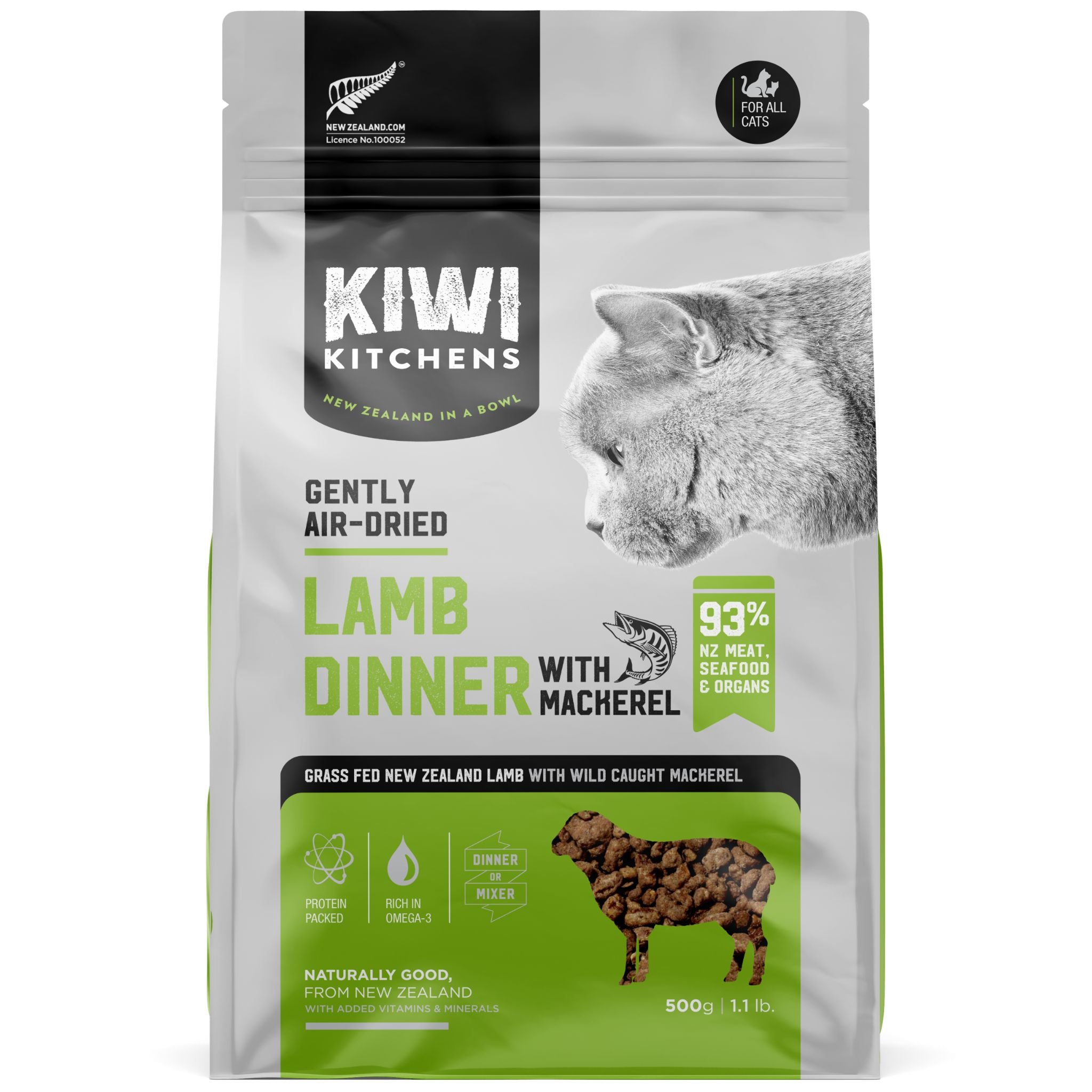 Kiwi Kitchens Air Dried Cat Food Lamb And Mackerel Dinner