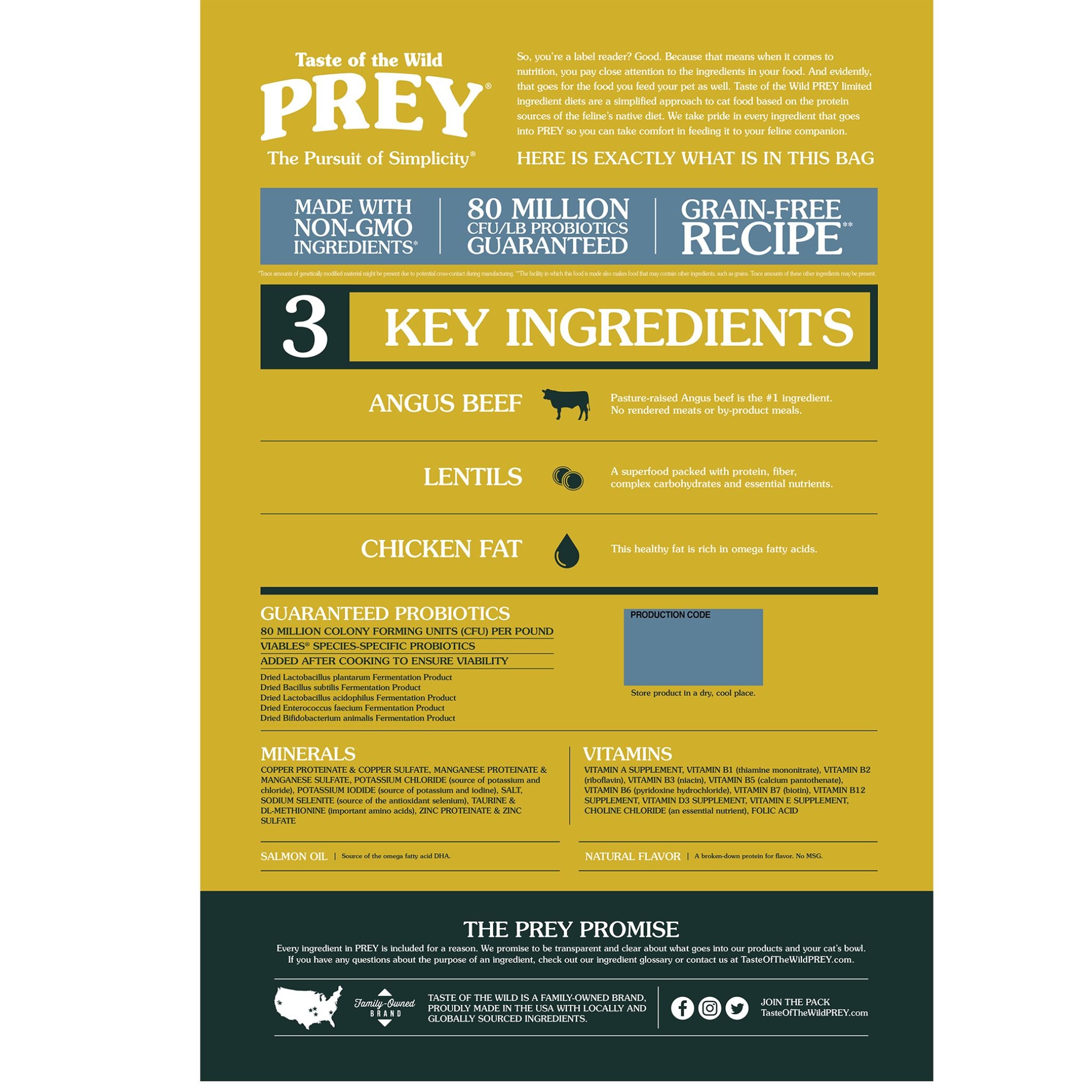 Taste of the Wild PREY Angus Beef Cat Food