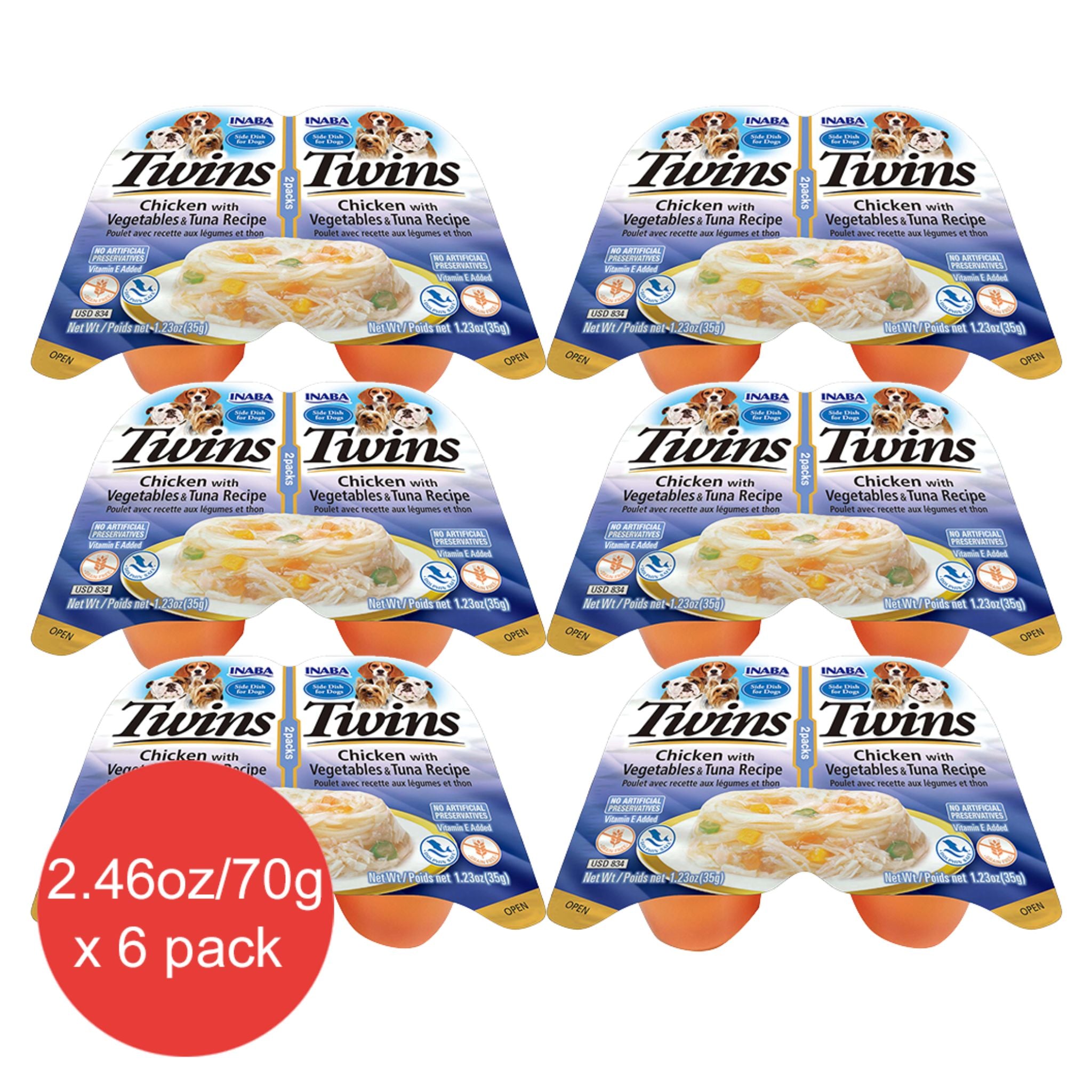 Inaba Dog Treat Twin Packs Chicken with Vegetables & Tuna Recipe | PeekAPaw Pet Supplies
