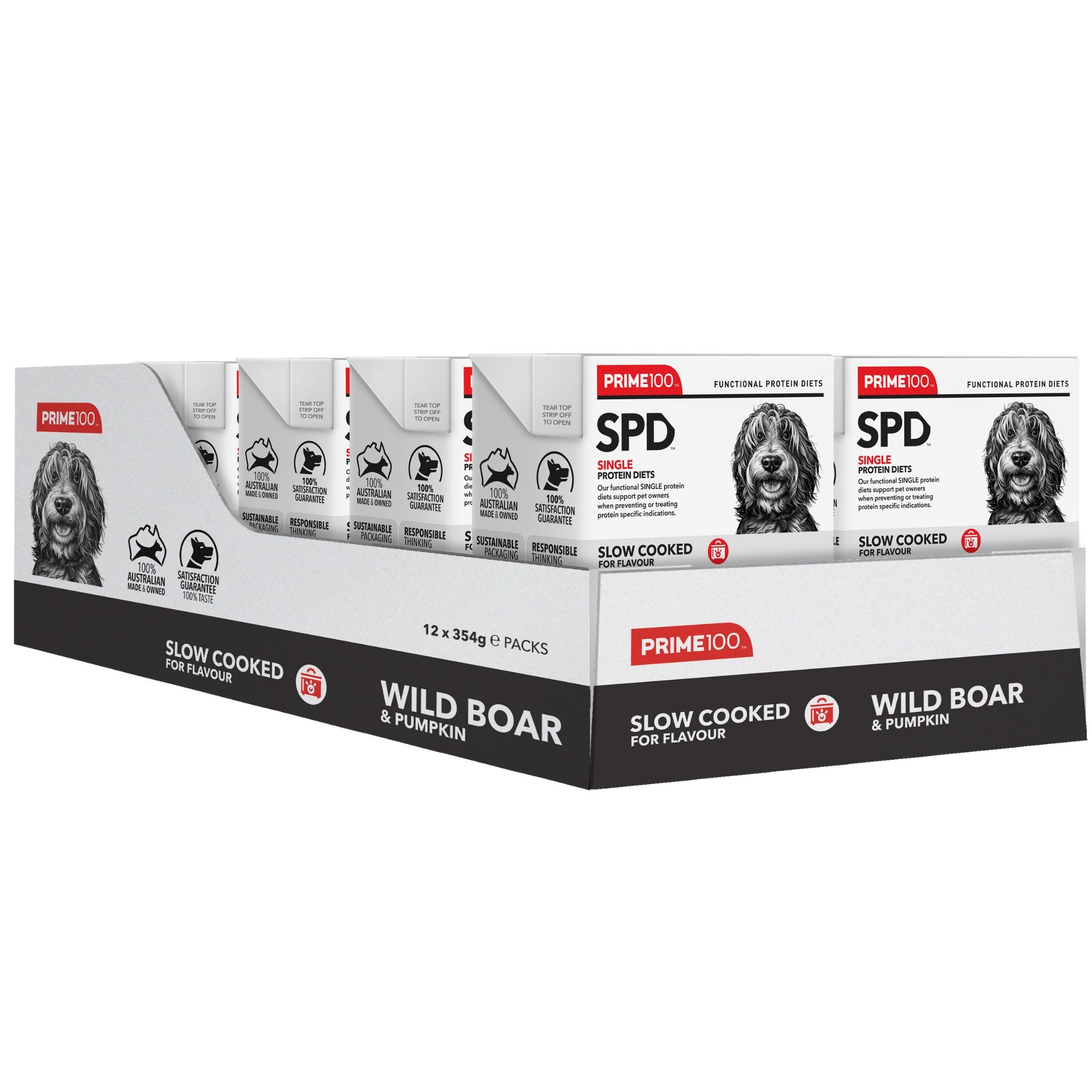 Prime100 SPD Slow Cooked Wet Dog Food Wild Boar & Pumpkin