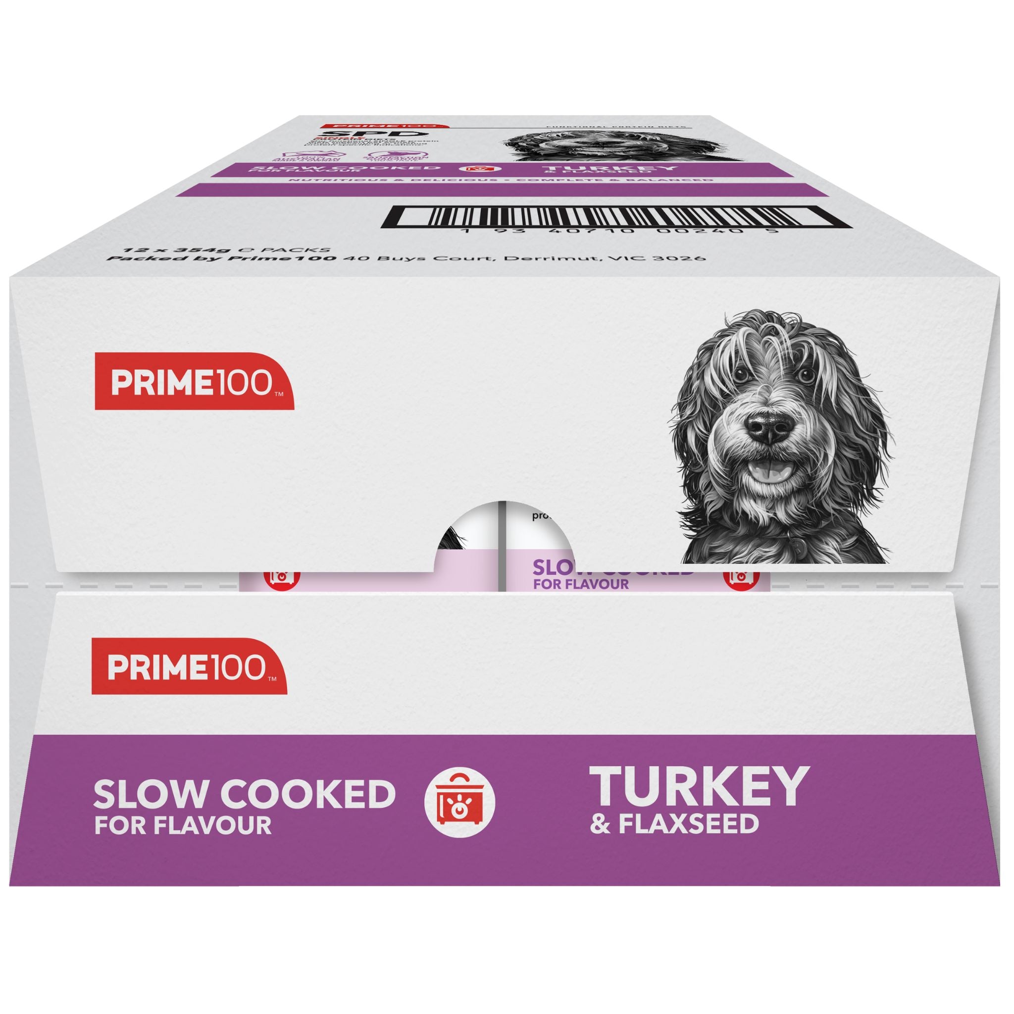 Prime100 SPD Slow Cooked Wet Dog Food Turkey & Flaxseed