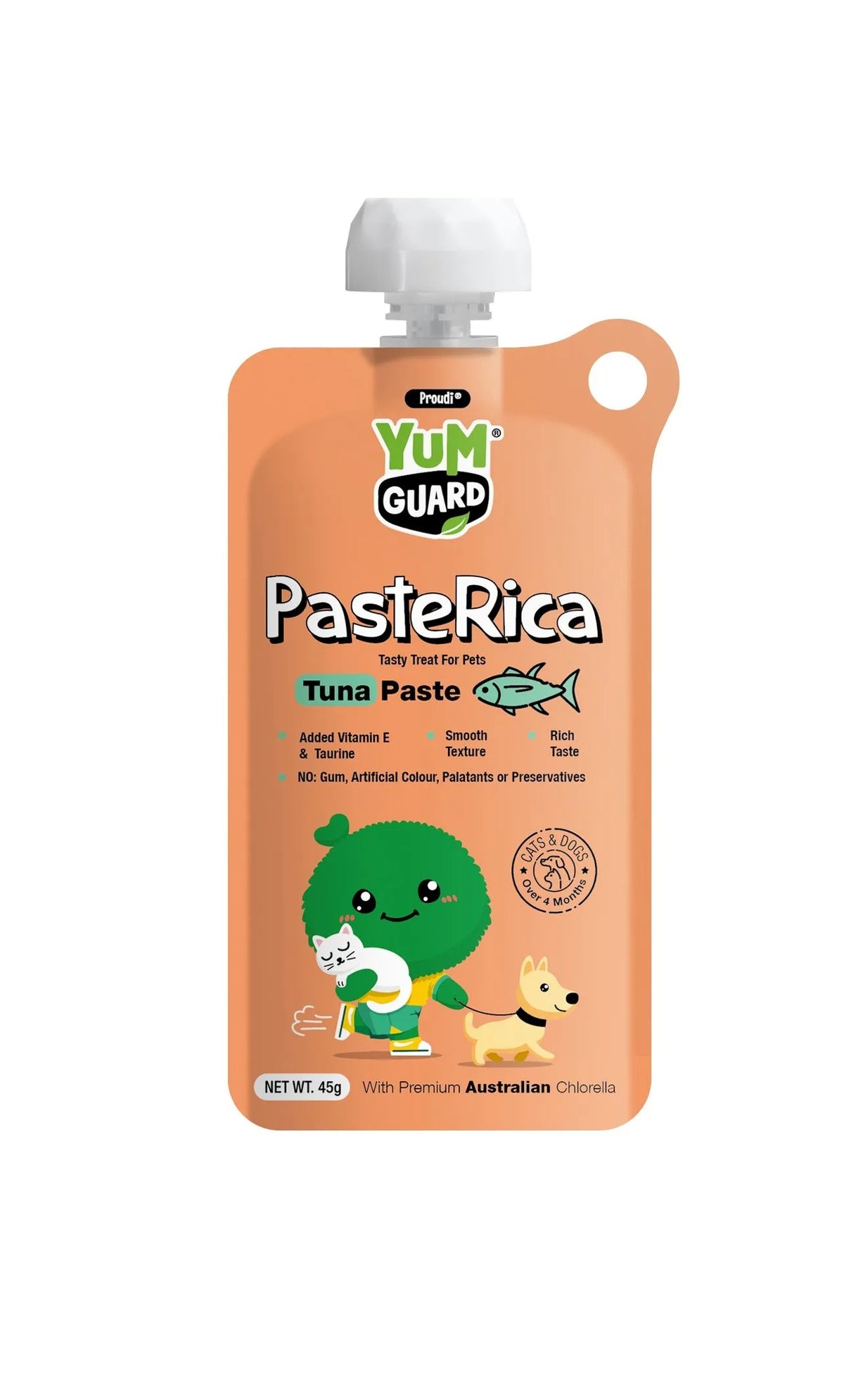 YumGuard Paste Rica Tuna for dogs and cats, 45g pouch – front of pack