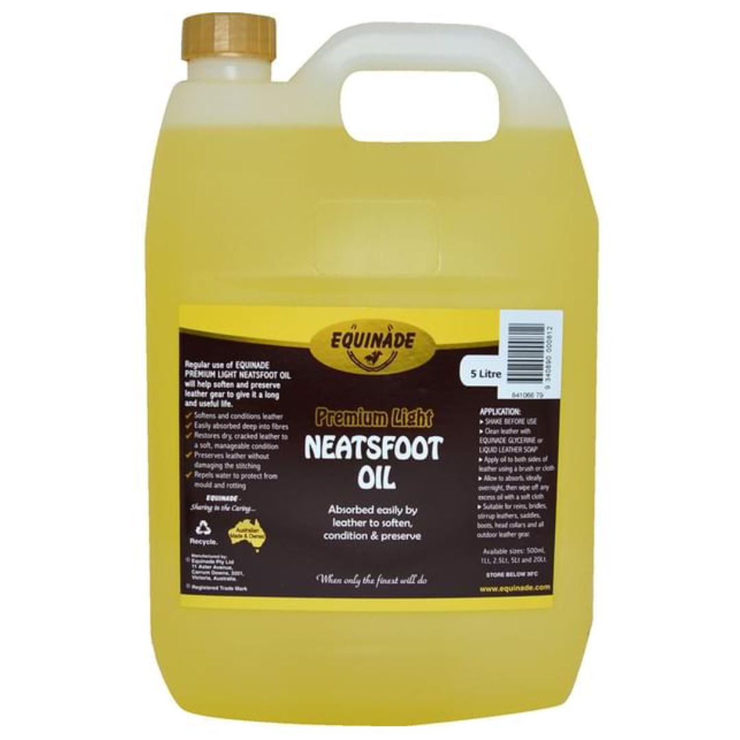 Equinade Premium Light Neatsfoot Oil - 5L | PeekAPaw Pet Supplies