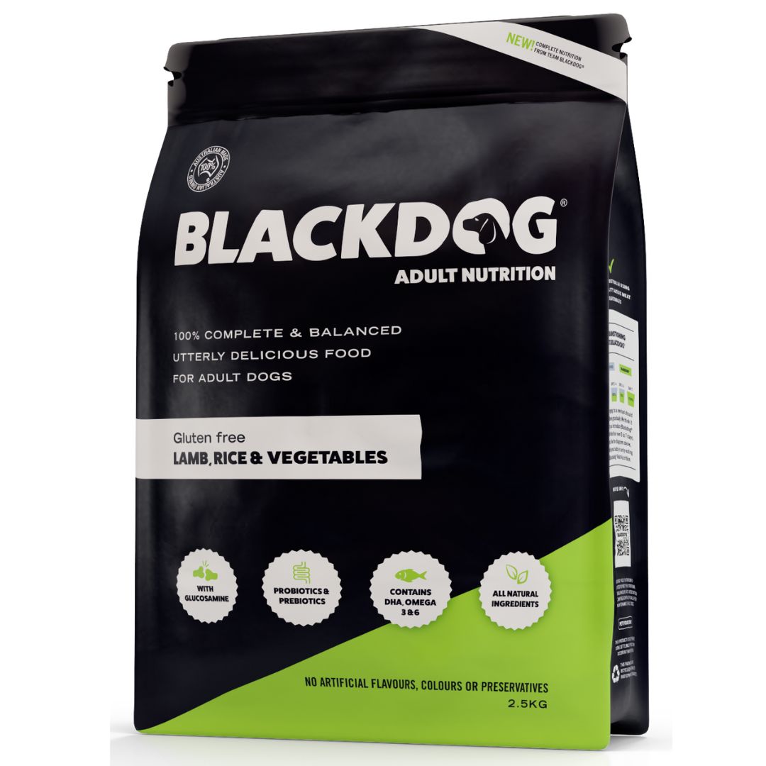 Blackdog Adult Dry Dog Food Gluten Free Lamb, Rice & Vegetable - 2.5kg | PeekAPaw Pet Supplies