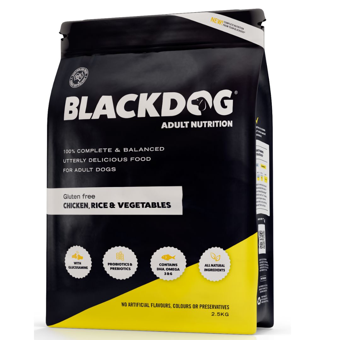 Blackdog Adult Dry Dog Food Gluten Free Chicken, Rice & Vegetable - 2.5kg | PeekAPaw Pet Supplies