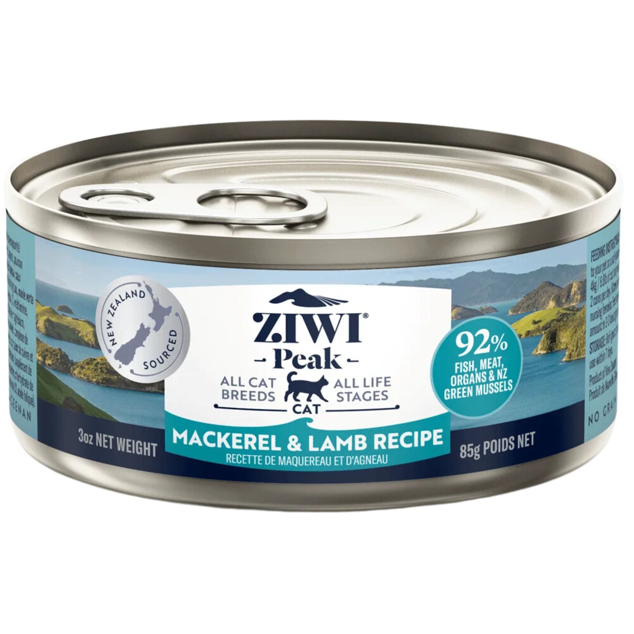 ZIWI Peak Cat Food Cans Mackerel and Lamb 85g | PeekAPaw Pet Supplies