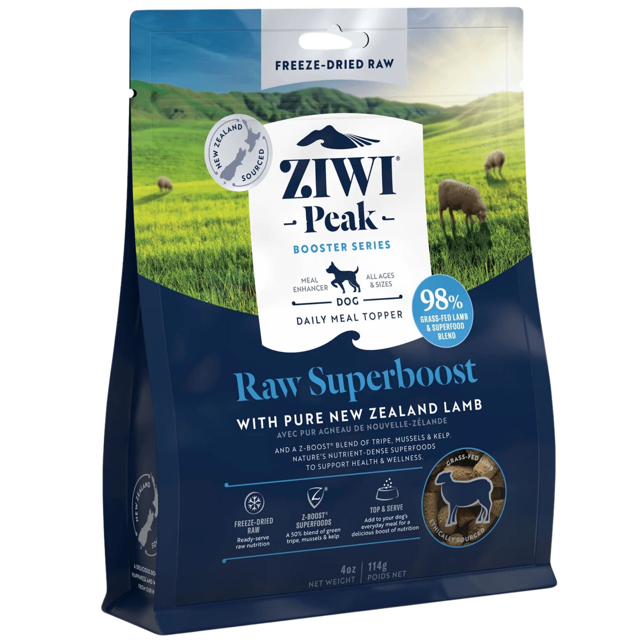 ZIWI Peak Freeze Dried Dog Boosters Raw Superboost - Lamb 114g | PeekAPaw Pet Supplies