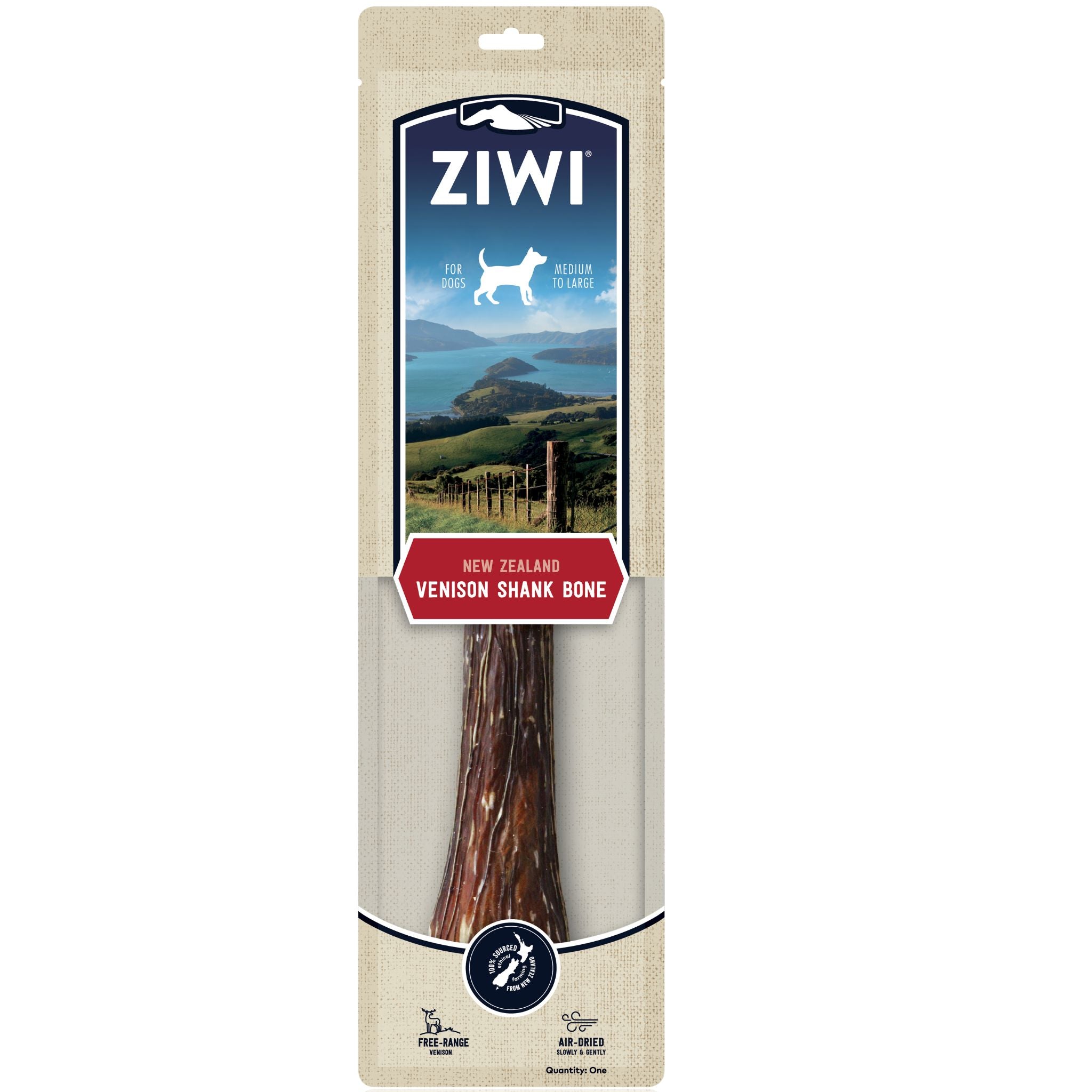 ZIWI Dog Treats Venison Shank Bone -Full | PeekAPaw Pet Supplies
