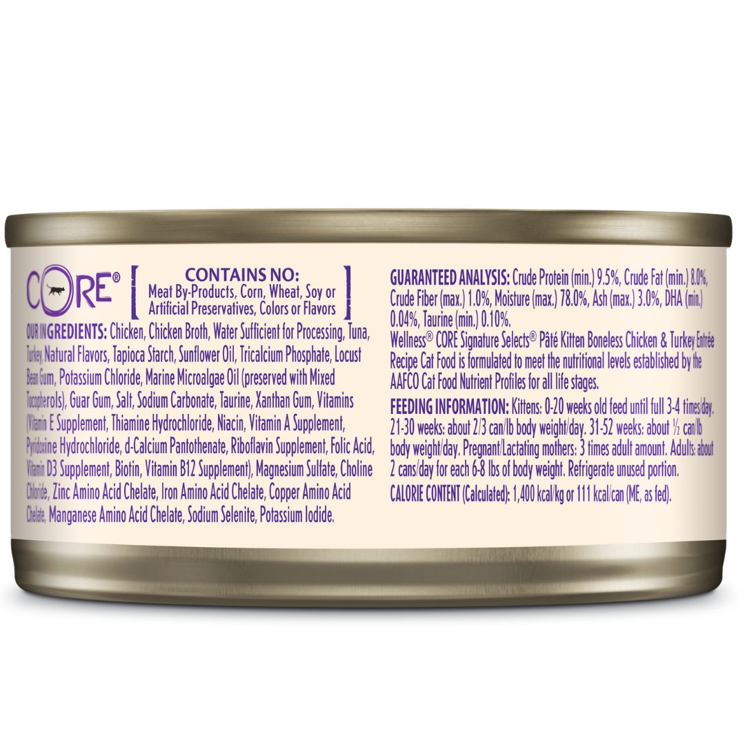 Wellness Core Wet Cat Food Signature Selects Kitten Boneless Chicken & Turkey