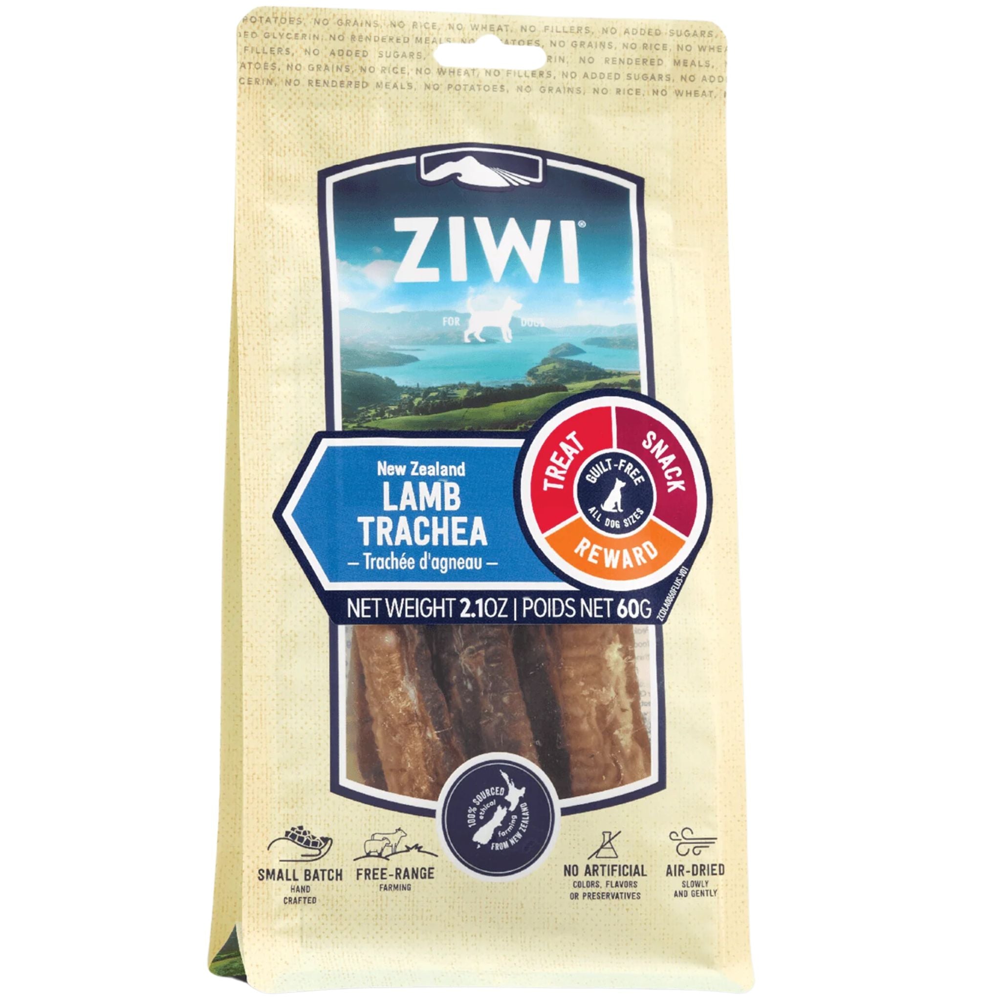 ZIWI Dog Treats Lamb Trachea - 60g | PeekAPaw Pet Supplies
