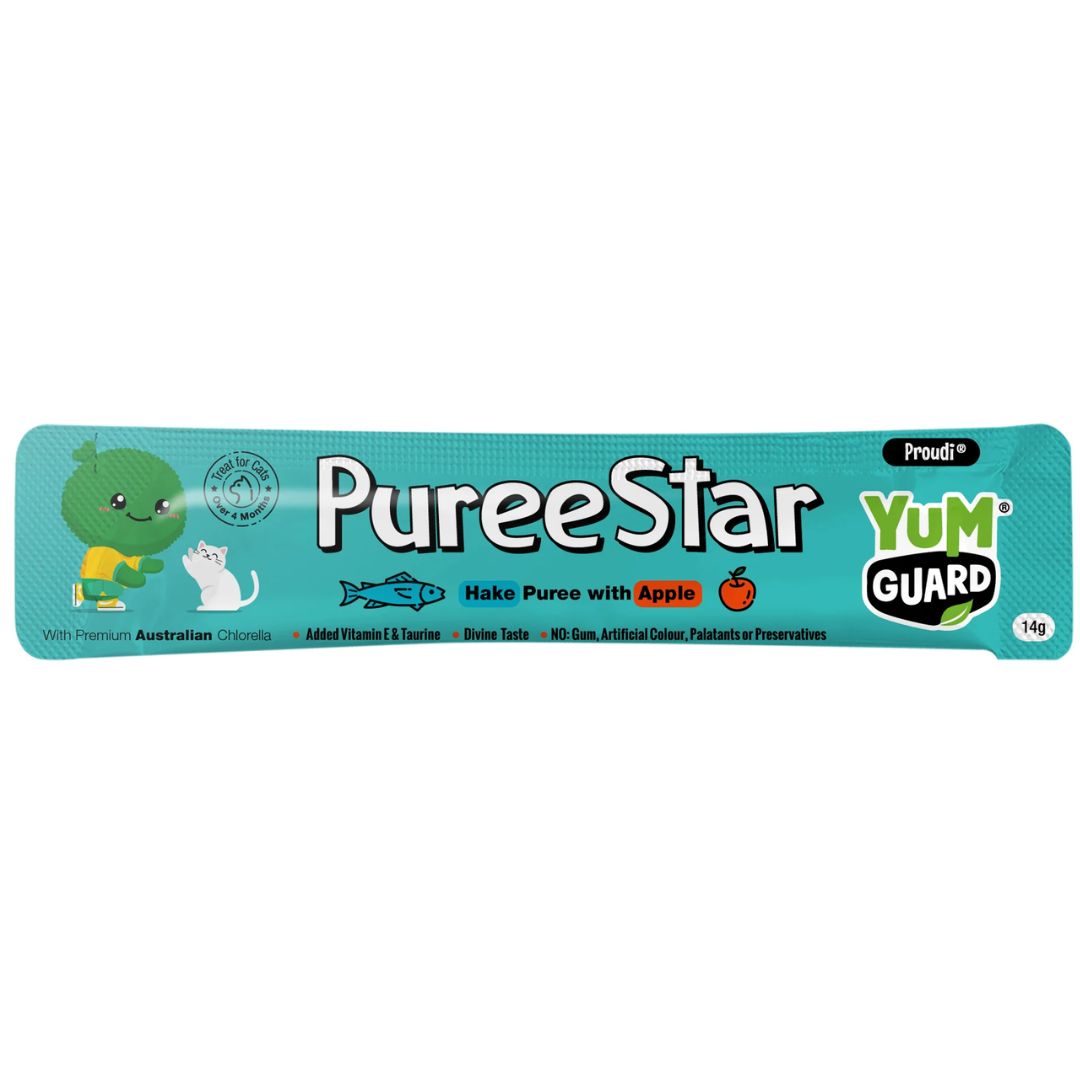 YumGuard Puree Star for Dog & Cat Hake with Apple - 14g x 6 | PeekAPaw Pet Supplies