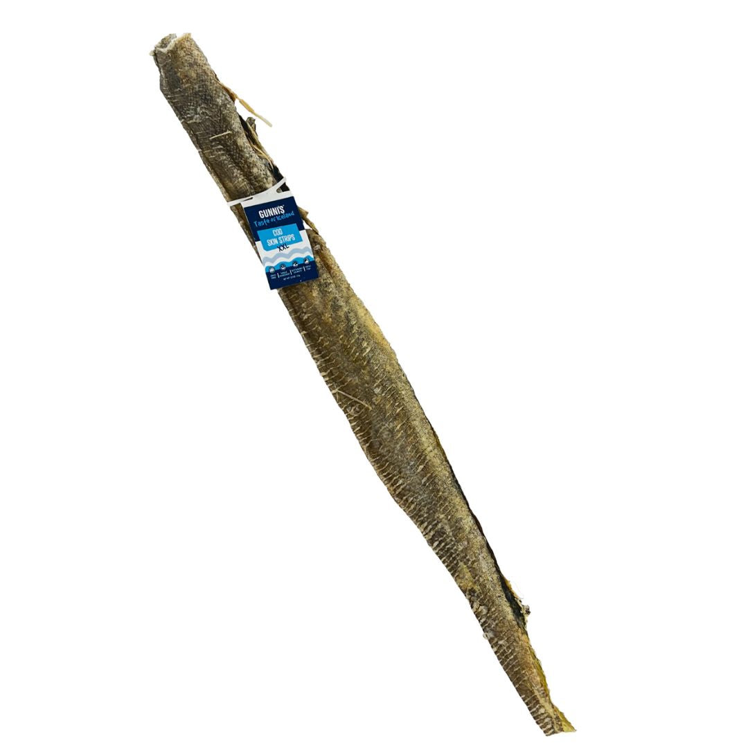 Gunni's Taste of Iceland Dog Treats Cod Skin Strips - 40-45cm 1 Pack x 25 | PeekAPaw Pet Supplies