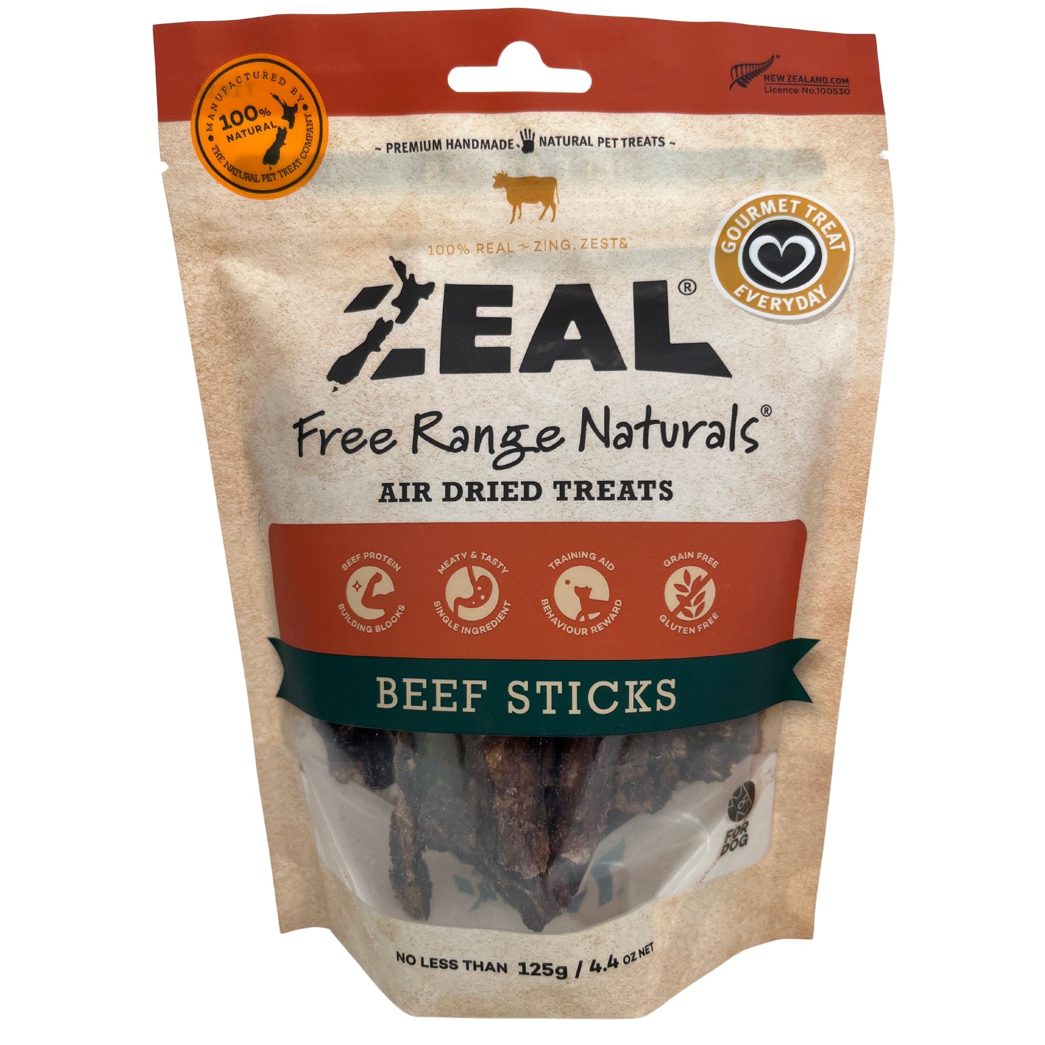 Zeal Dog Treats Air Dried Beef Sticks 125g | PeekAPaw Pet Supplies