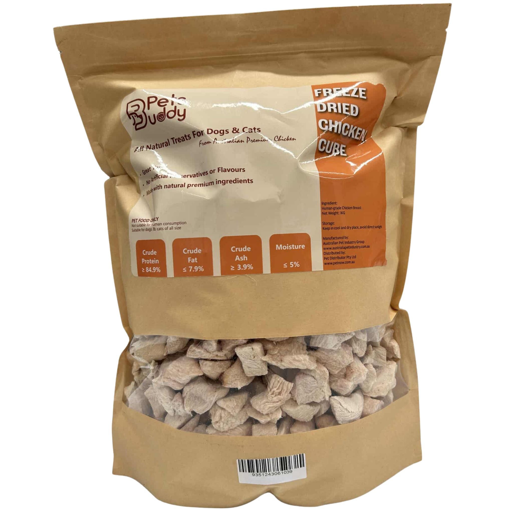 PetsBuddy Chicken Breast Freeze-Dried Pet Treats for Dogs & Cats