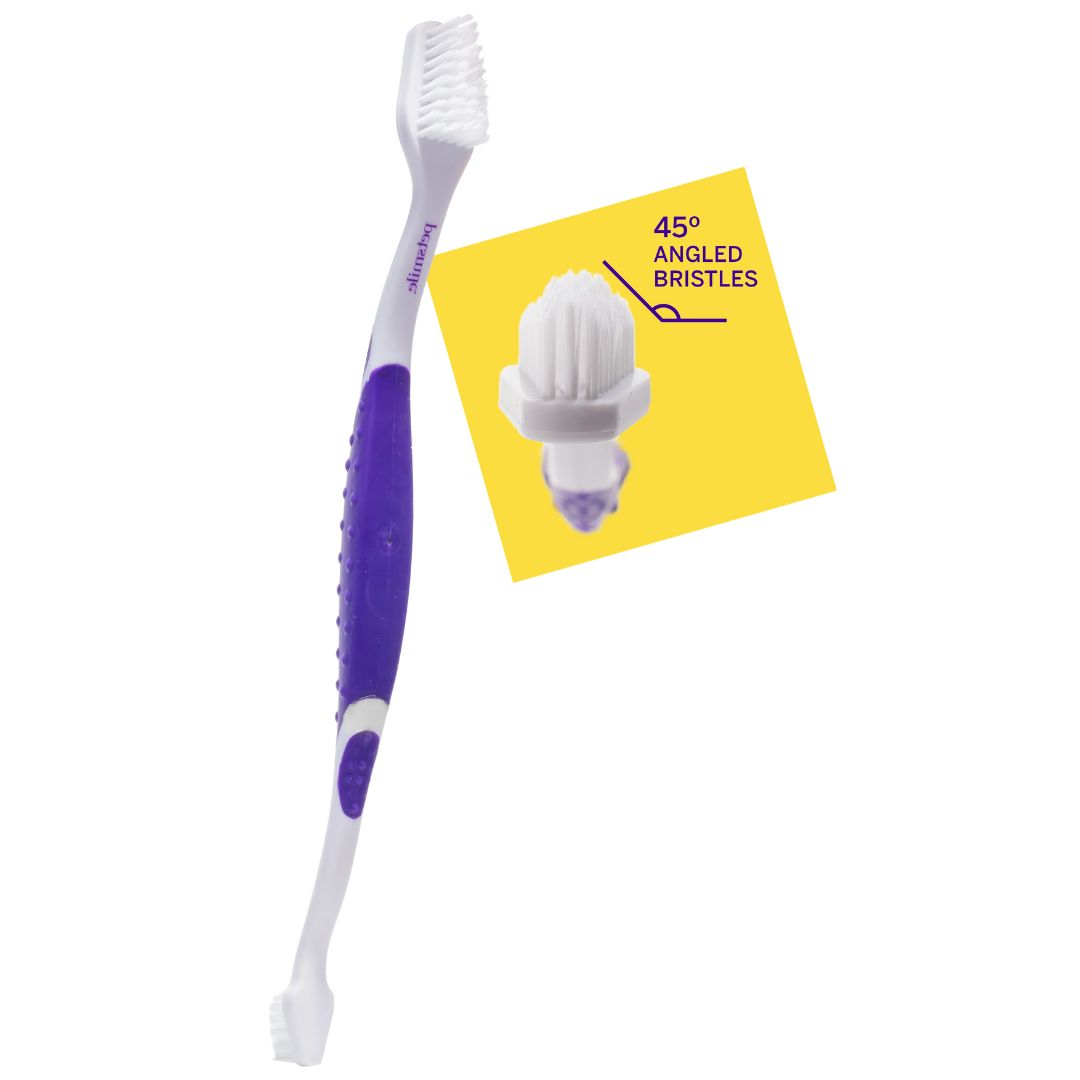Petsmile Professional Pet Toothbrush - Patented 45° Dual-Ended Brush Head