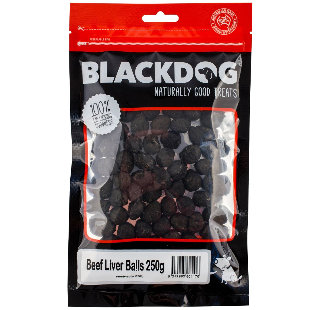 Blackdog Beef Liver Balls Dog Treats - 250g | PeekAPaw Pet Supplies
