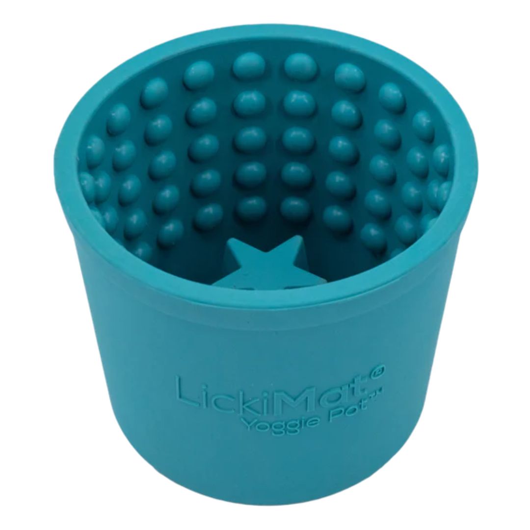 LickiMat Dog Yoggie Pot - Turquoise | PeekAPaw Pet Supplies