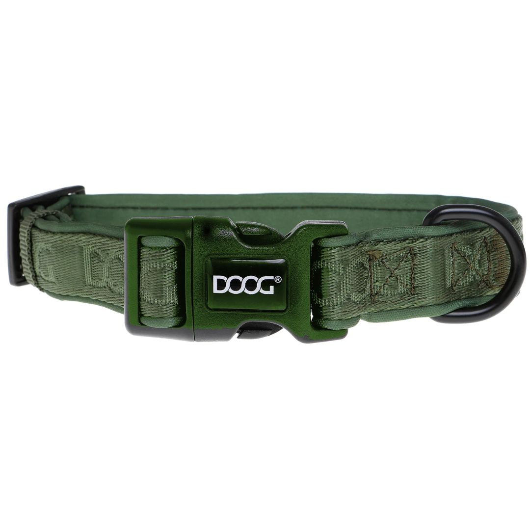 Doog Neosport Neoprene Dog Collar - Olive Green - Large | PeekAPaw Pet Supplies