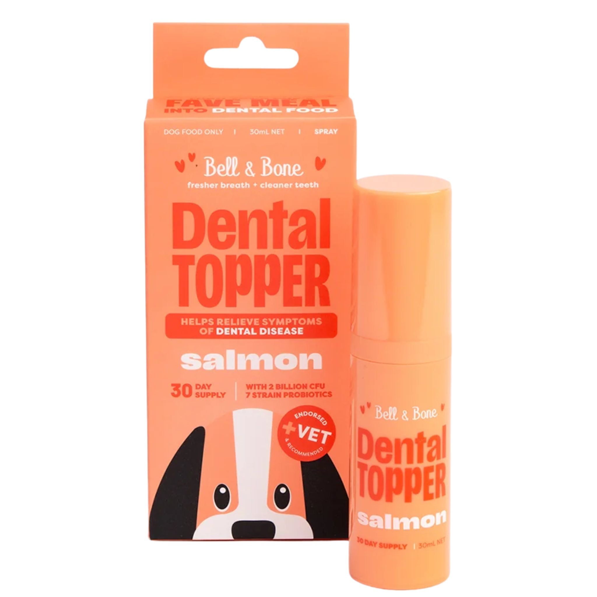 Bell and Bone Dog Dental Topper - Salmon
