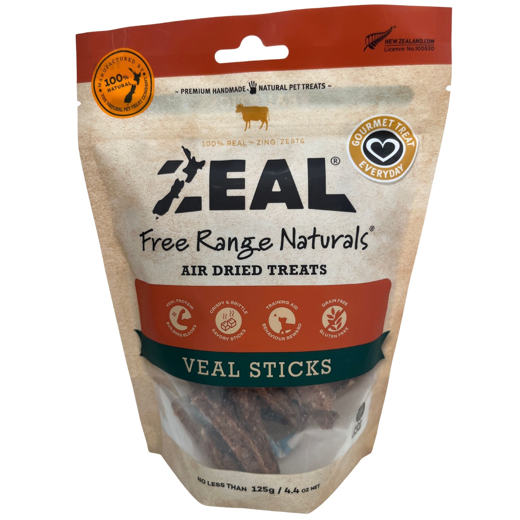 Zeal Dog Treats Air Dried Veal Sticks 125g | PeekAPaw Pet Supplies
