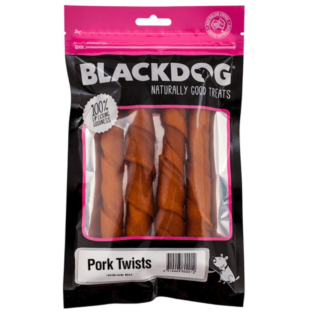 Blackdog Pork Twists Dog Treats - 25Pk | PeekAPaw Pet Supplies