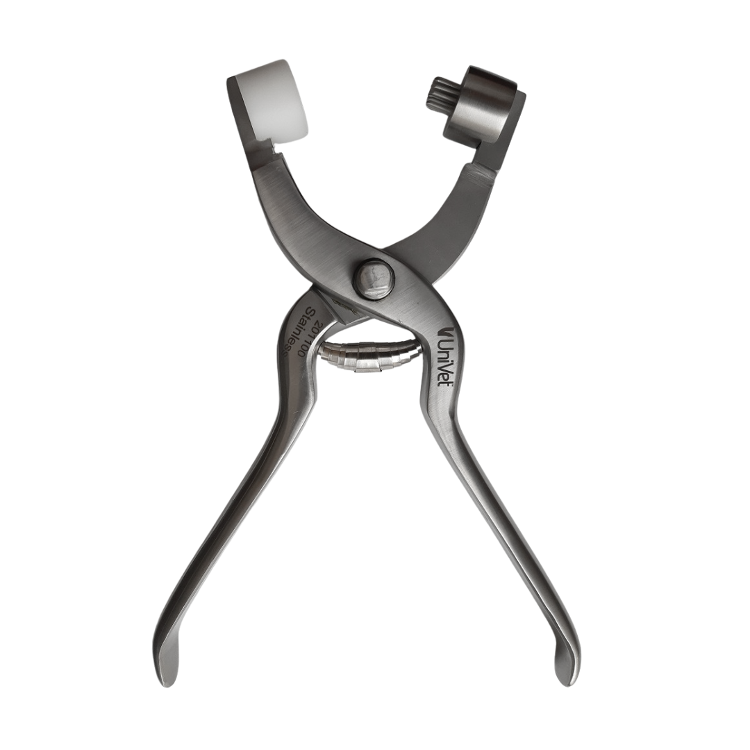 Spey chip tattoo plier with 24mm round pin point block