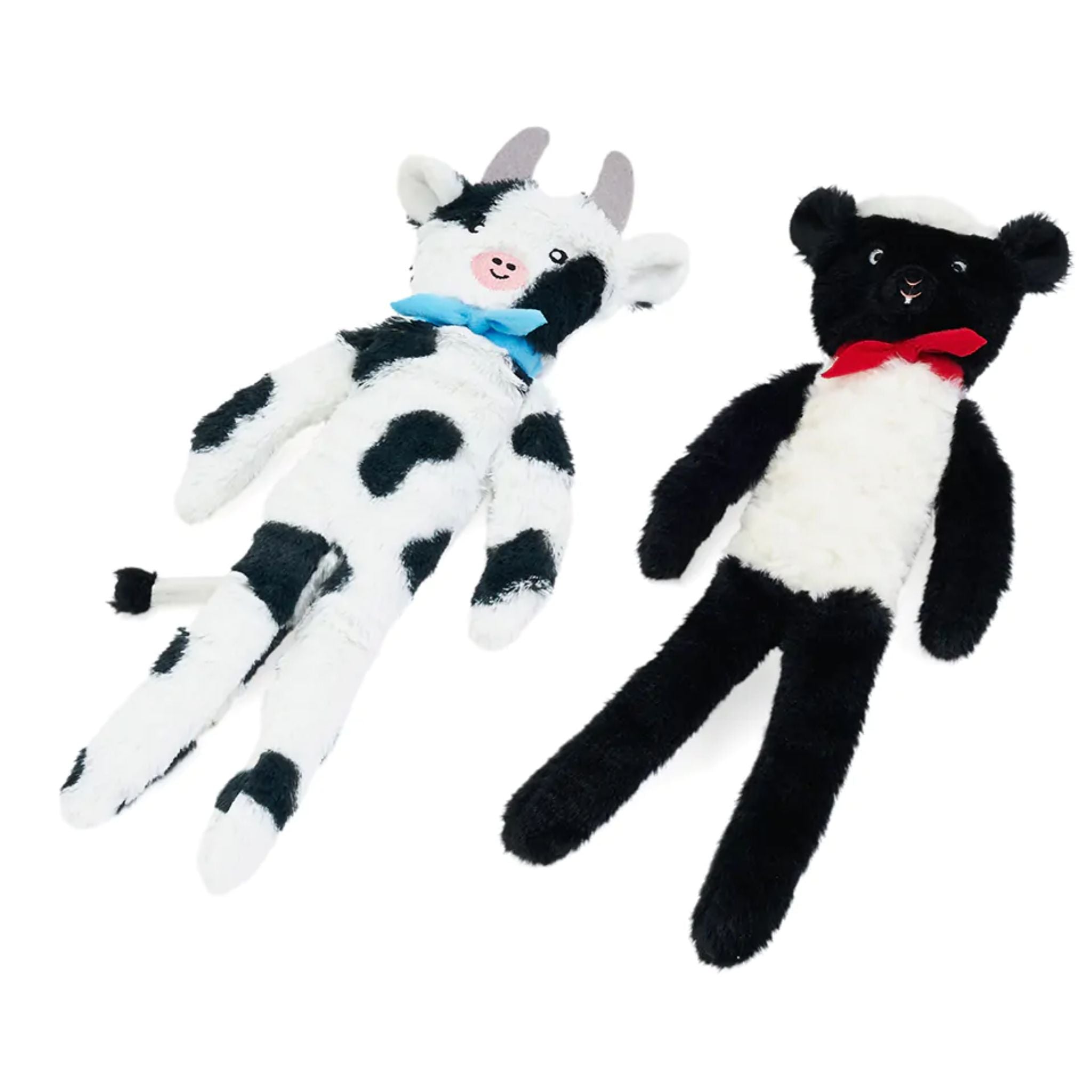 Zippy Paws Dog Toys Plush Fluppy Peltz - 2 Pack Sheep & Cow