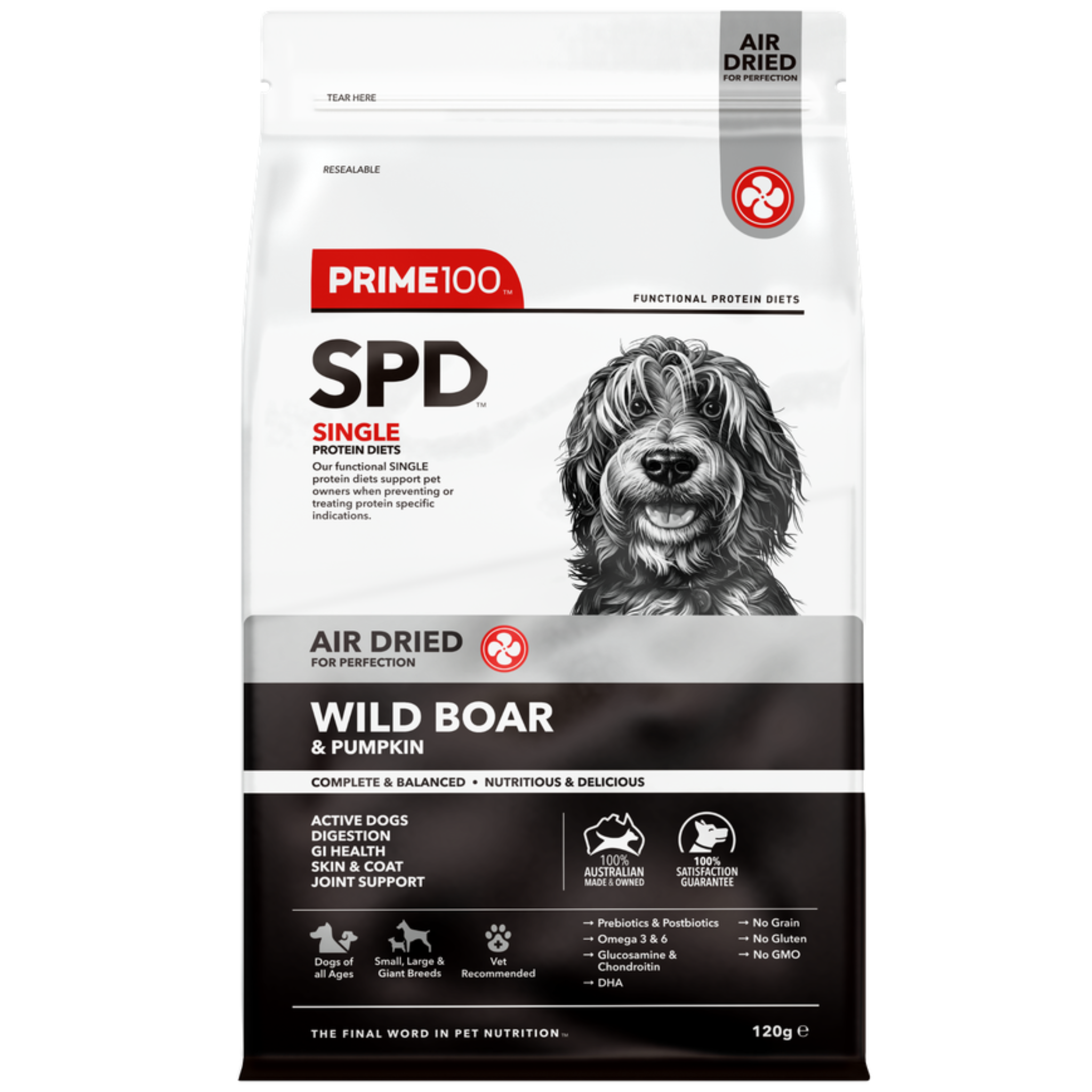Prime100 Spd Wild Boar & Pumpkin Air Dried Dog Food